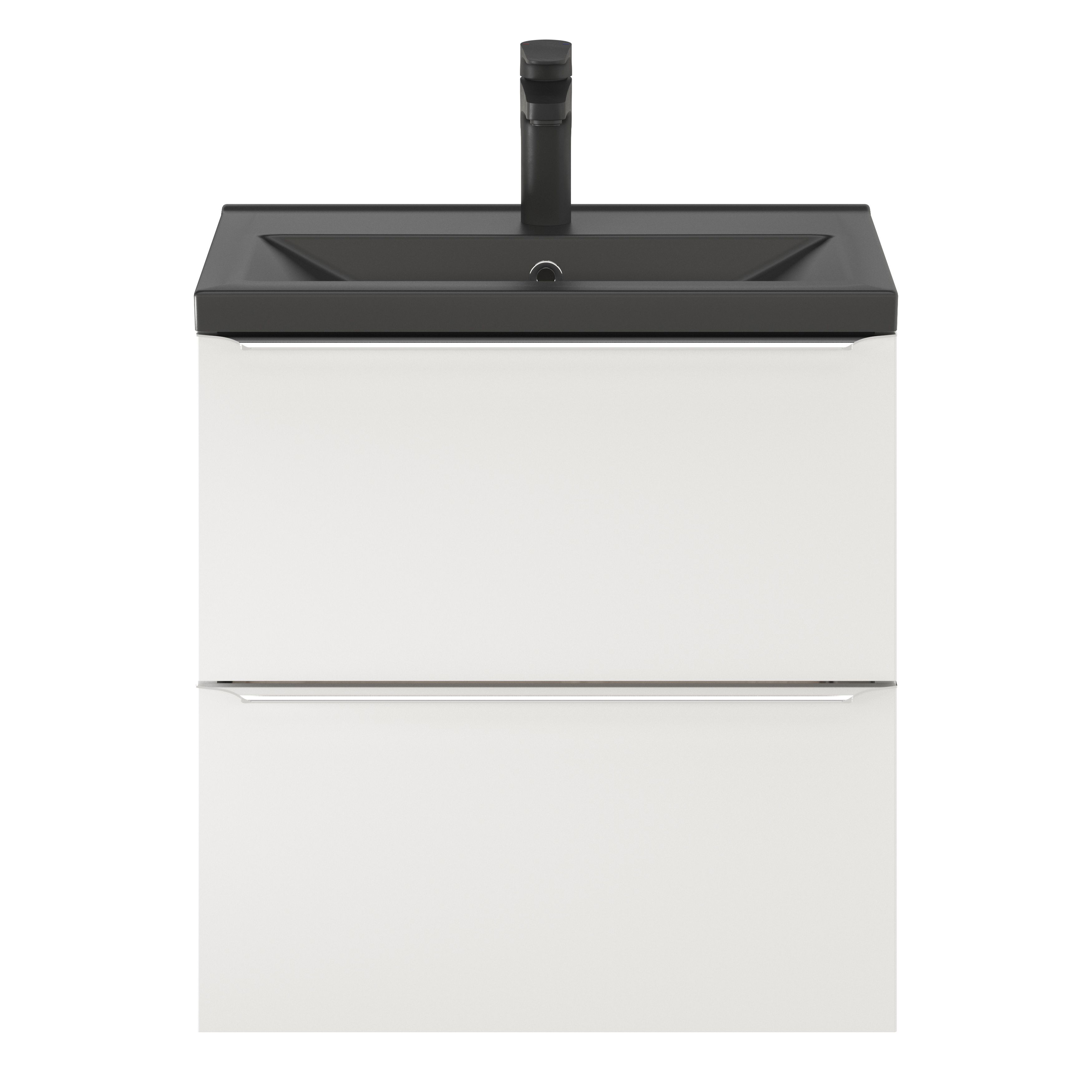 GoodHome Imandra Slimline Gloss White Wall-mounted Bathroom Cabinet (H)60cm (W)60cm