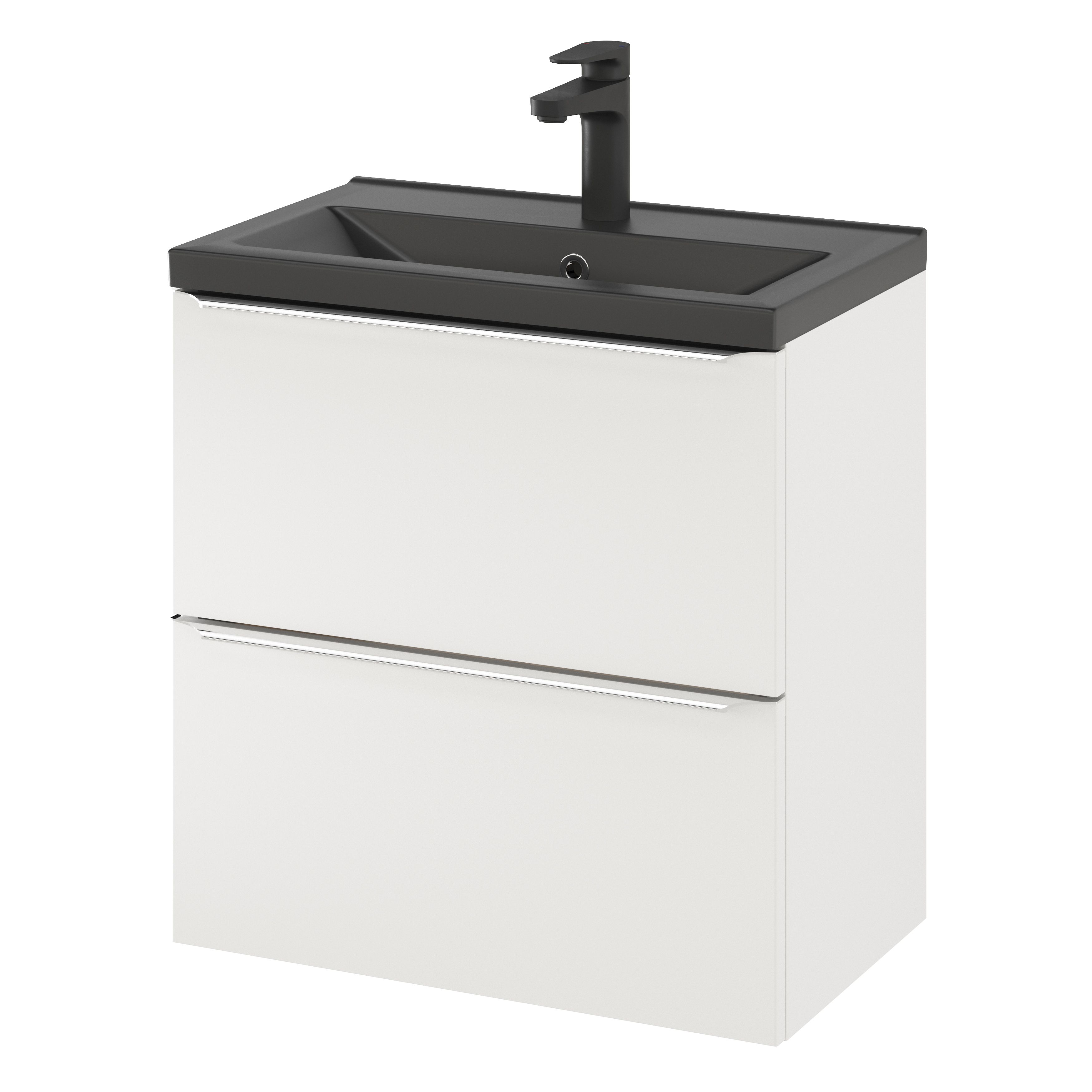 GoodHome Imandra Slimline Gloss White Wall-mounted Bathroom Cabinet (H)60cm (W)60cm
