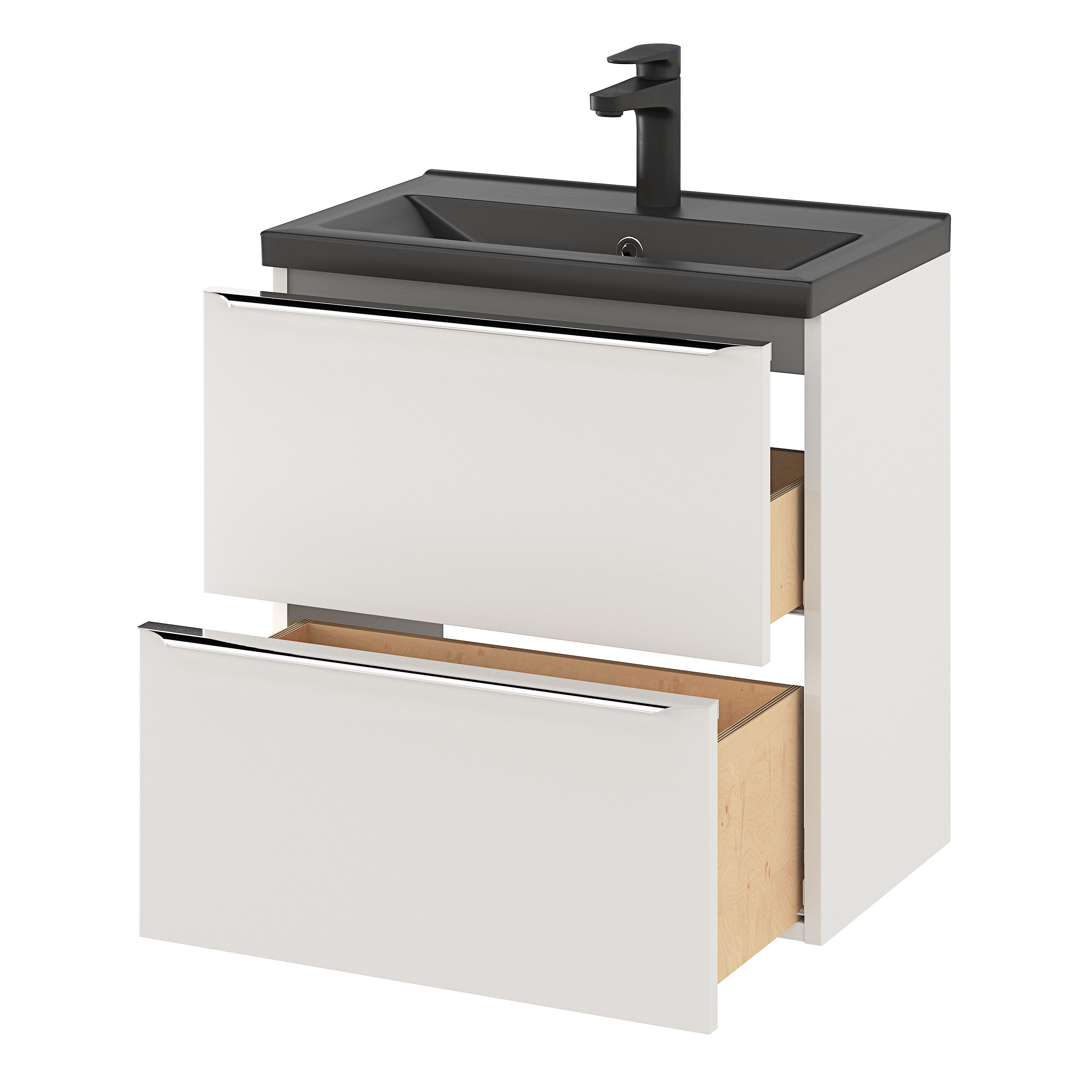 GoodHome Imandra Slimline Gloss White Wall-mounted Bathroom Cabinet (H)60cm (W)60cm