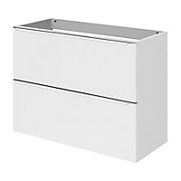 GoodHome Imandra Slimline Gloss White Wall-mounted Bathroom Cabinet (H)60cm (W)80cm