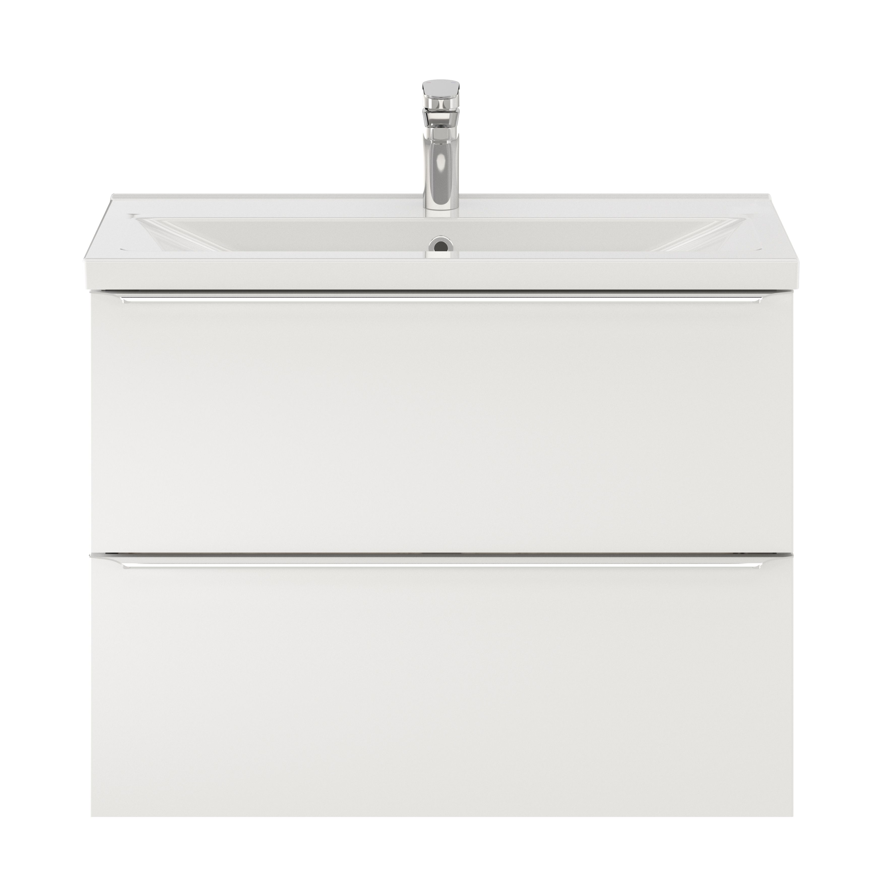 GoodHome Imandra Slimline Gloss White Wall-mounted Bathroom Cabinet (H)60cm (W)80cm