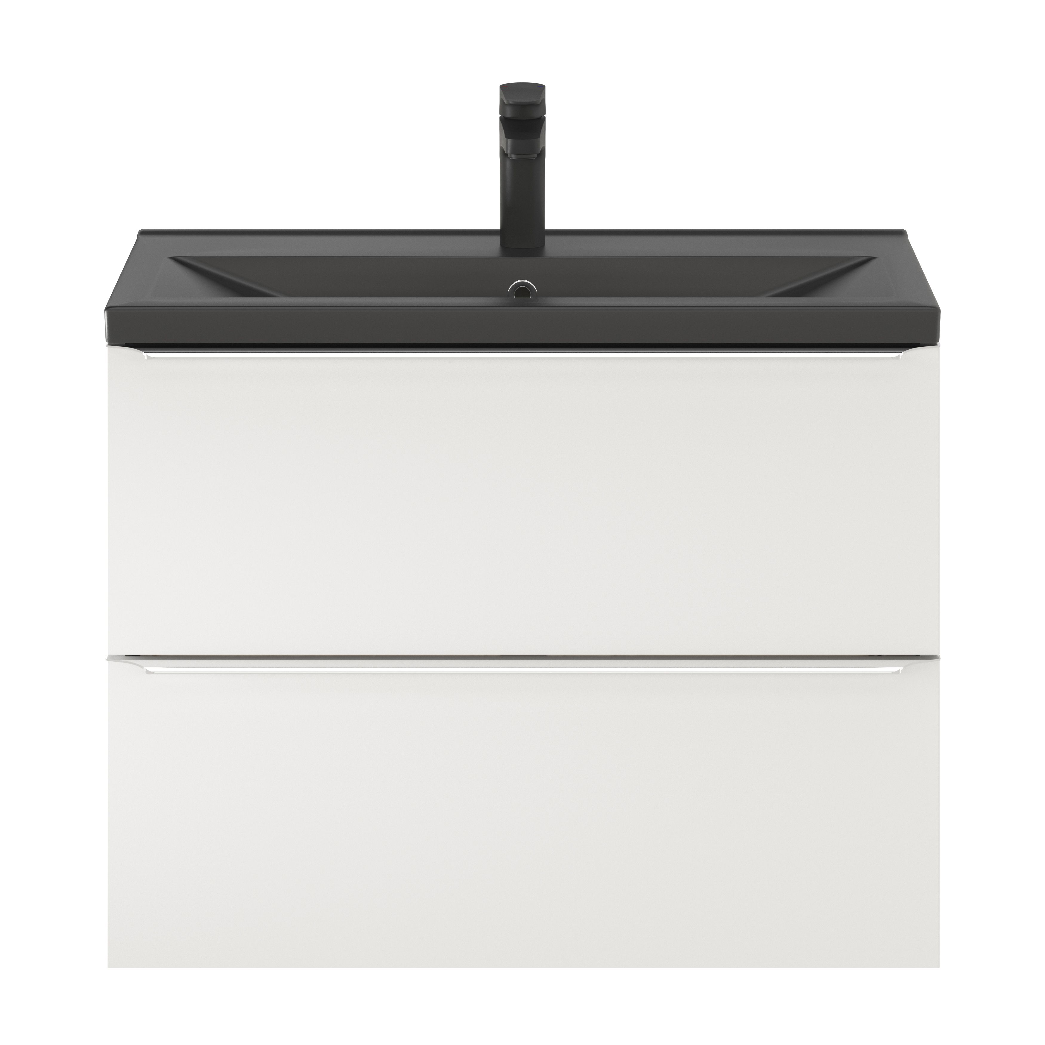 GoodHome Imandra Slimline Gloss White Wall-mounted Bathroom Cabinet (H)60cm (W)80cm