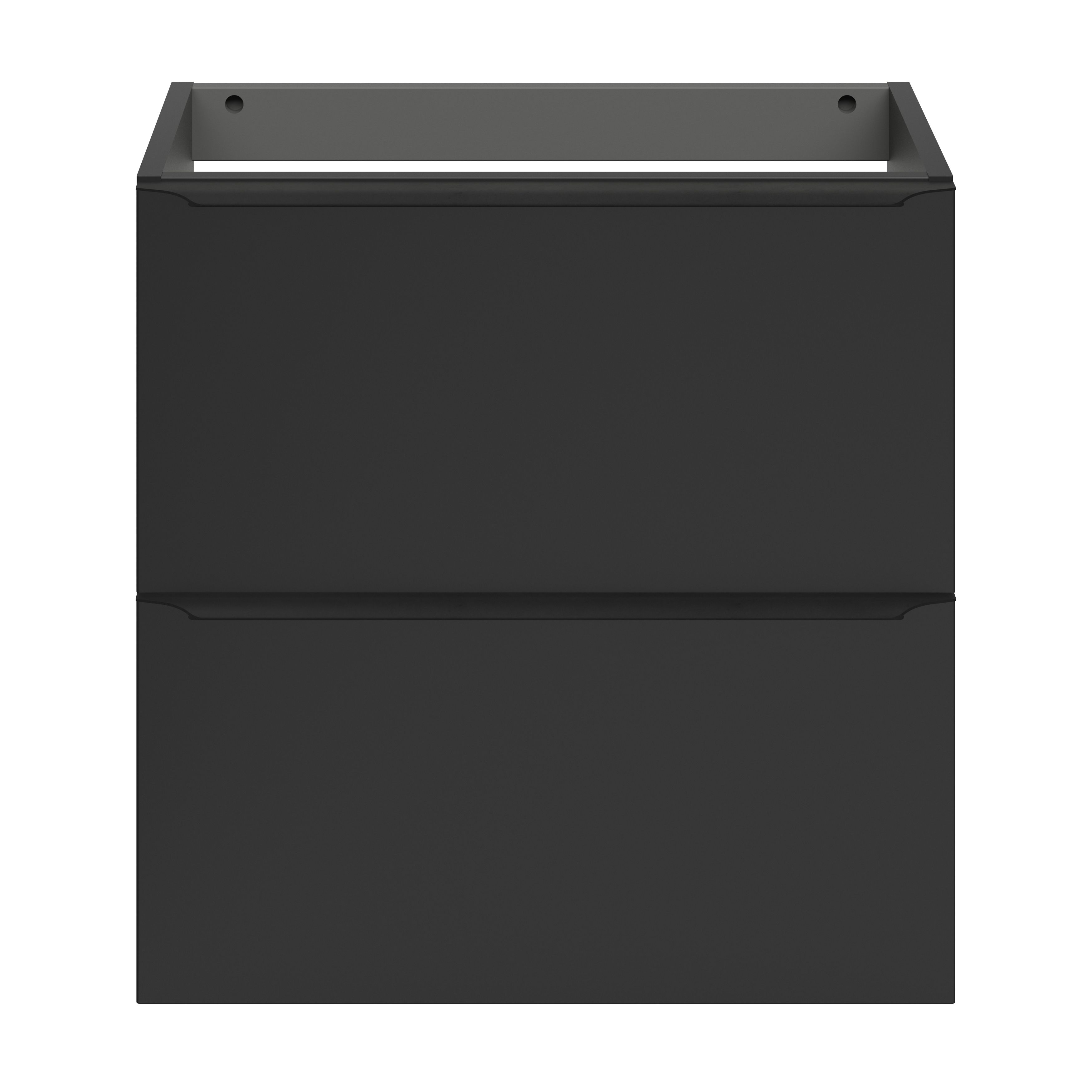 GoodHome Imandra Slimline Matt Black Wall-mounted Bathroom Cabinet (H)60cm (W)60cm