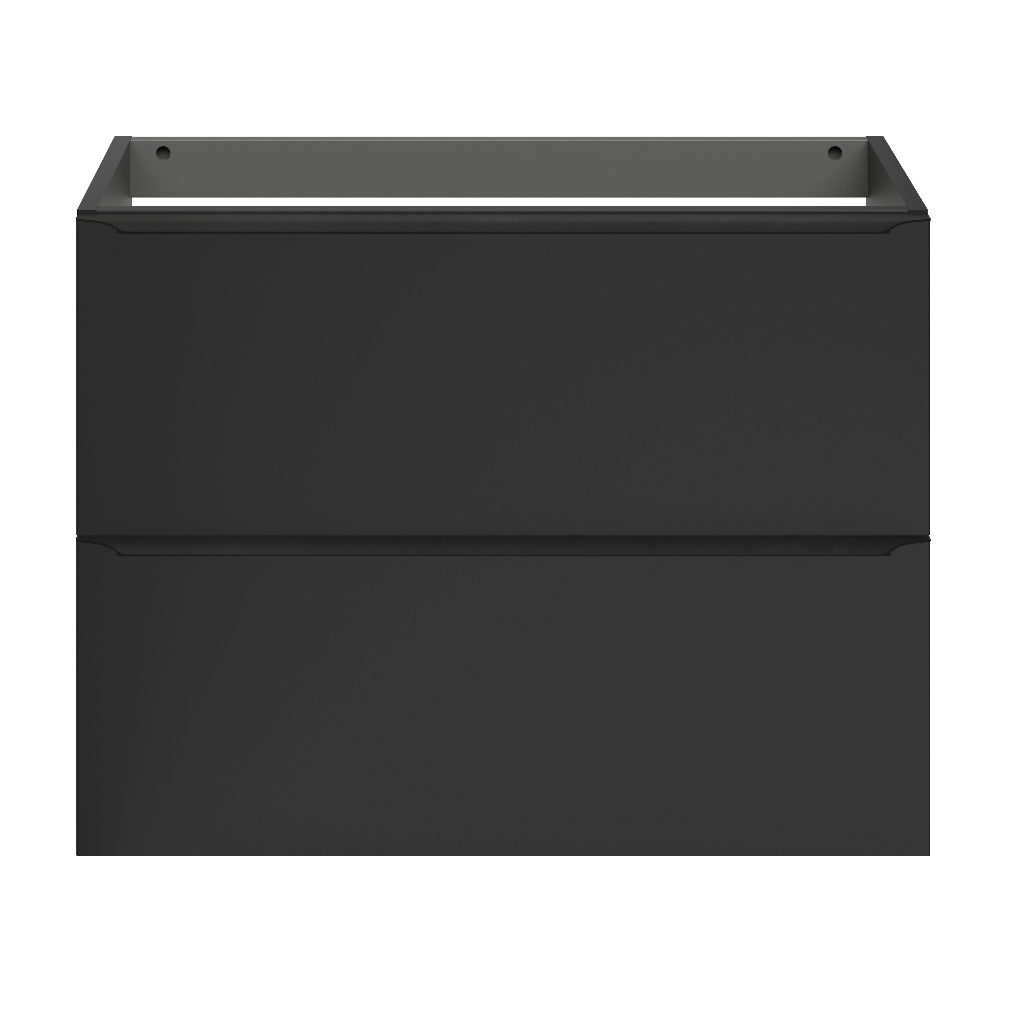 GoodHome Imandra Slimline Matt Black Wall-mounted Bathroom Cabinet (H)60cm (W)80cm