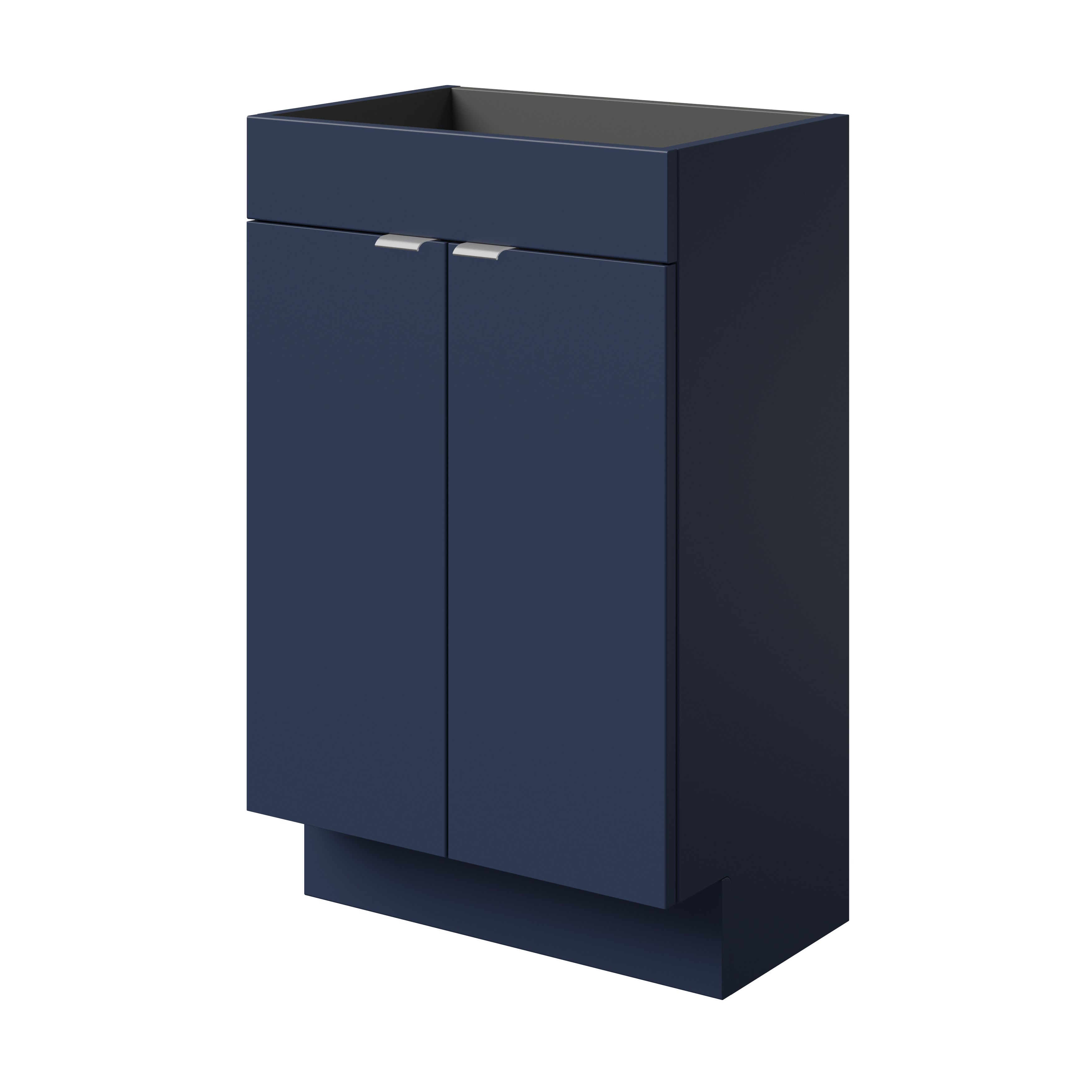 GoodHome Imandra Slimline Matt Blue Double Bathroom Cabinet (H)82cm (W)50cm