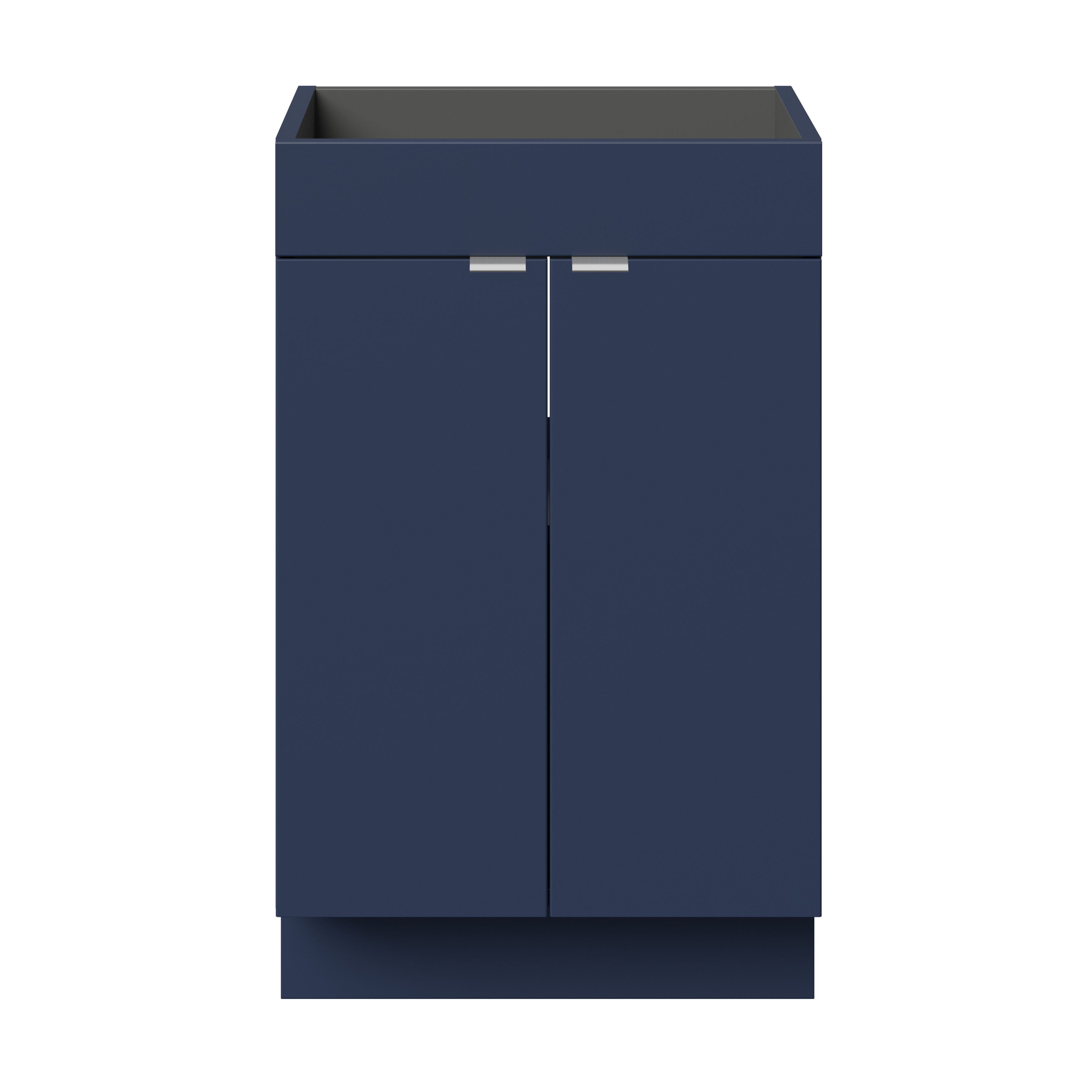 GoodHome Imandra Slimline Matt Blue Double Bathroom Cabinet (H)82cm (W)50cm