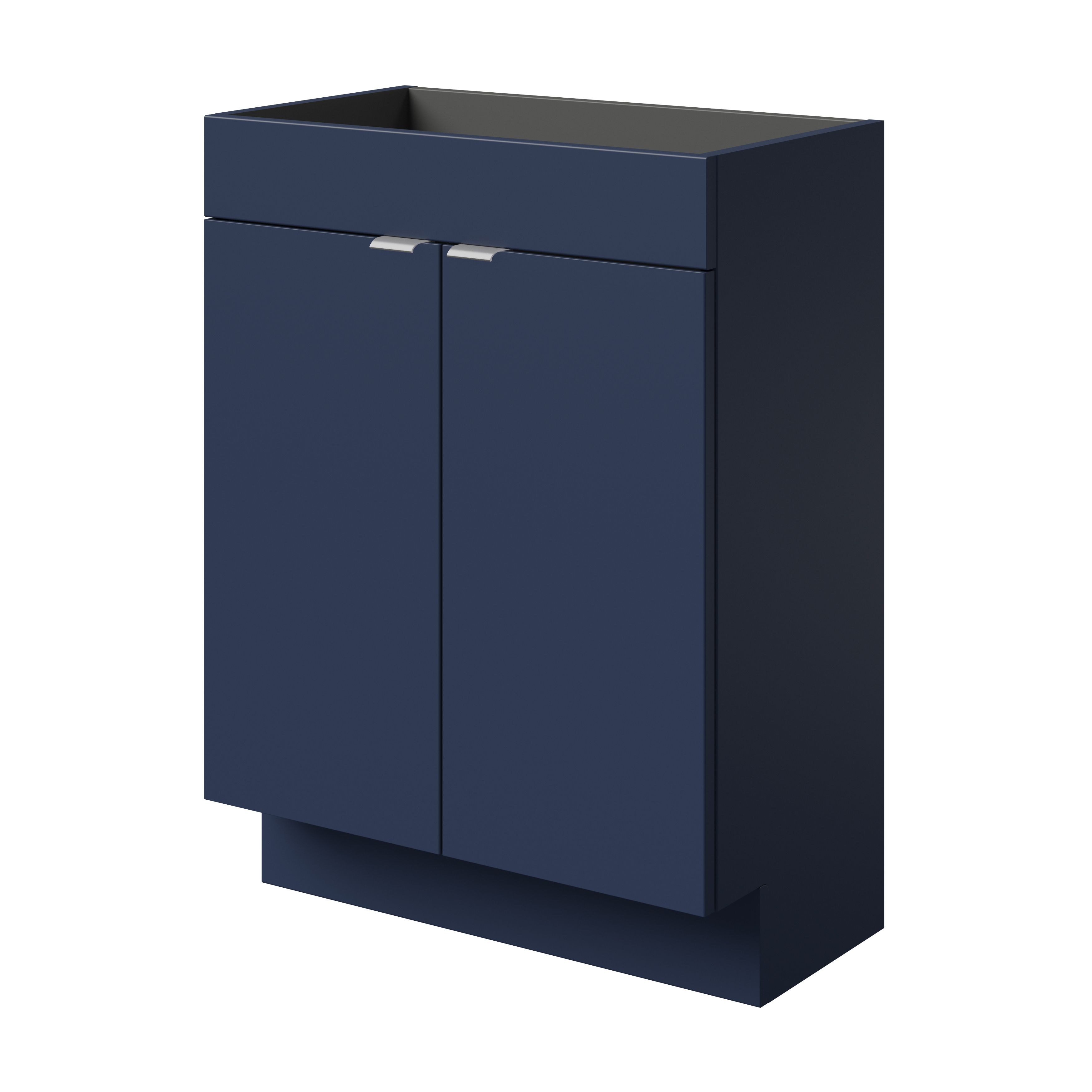 GoodHome Imandra Slimline Matt Blue Double Bathroom Cabinet (H)82cm (W)60cm