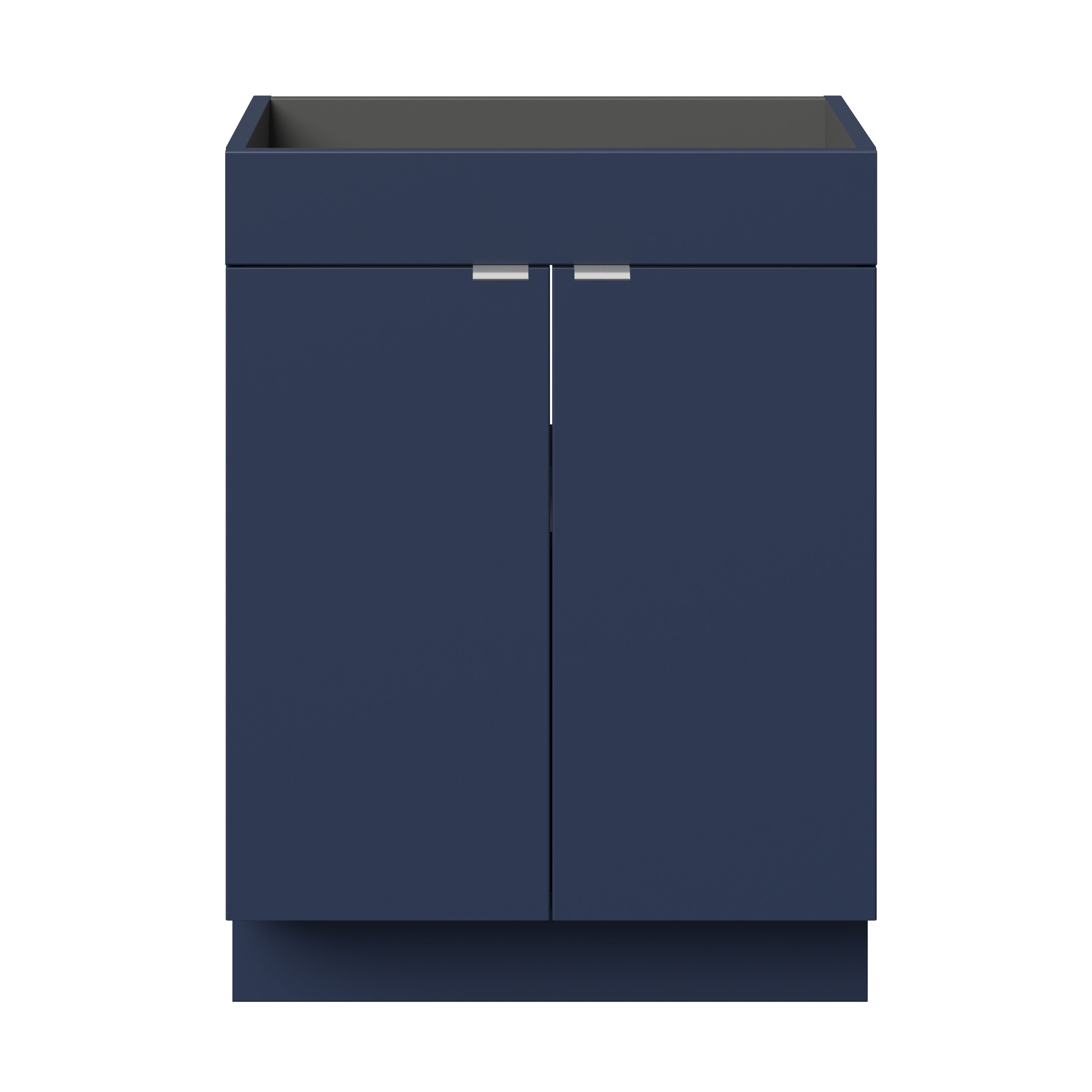 GoodHome Imandra Slimline Matt Blue Double Bathroom Cabinet (H)82cm (W)60cm