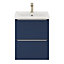 GoodHome Imandra Slimline Matt Blue Wall-mounted Bathroom Cabinet (H)60cm (W)50cm