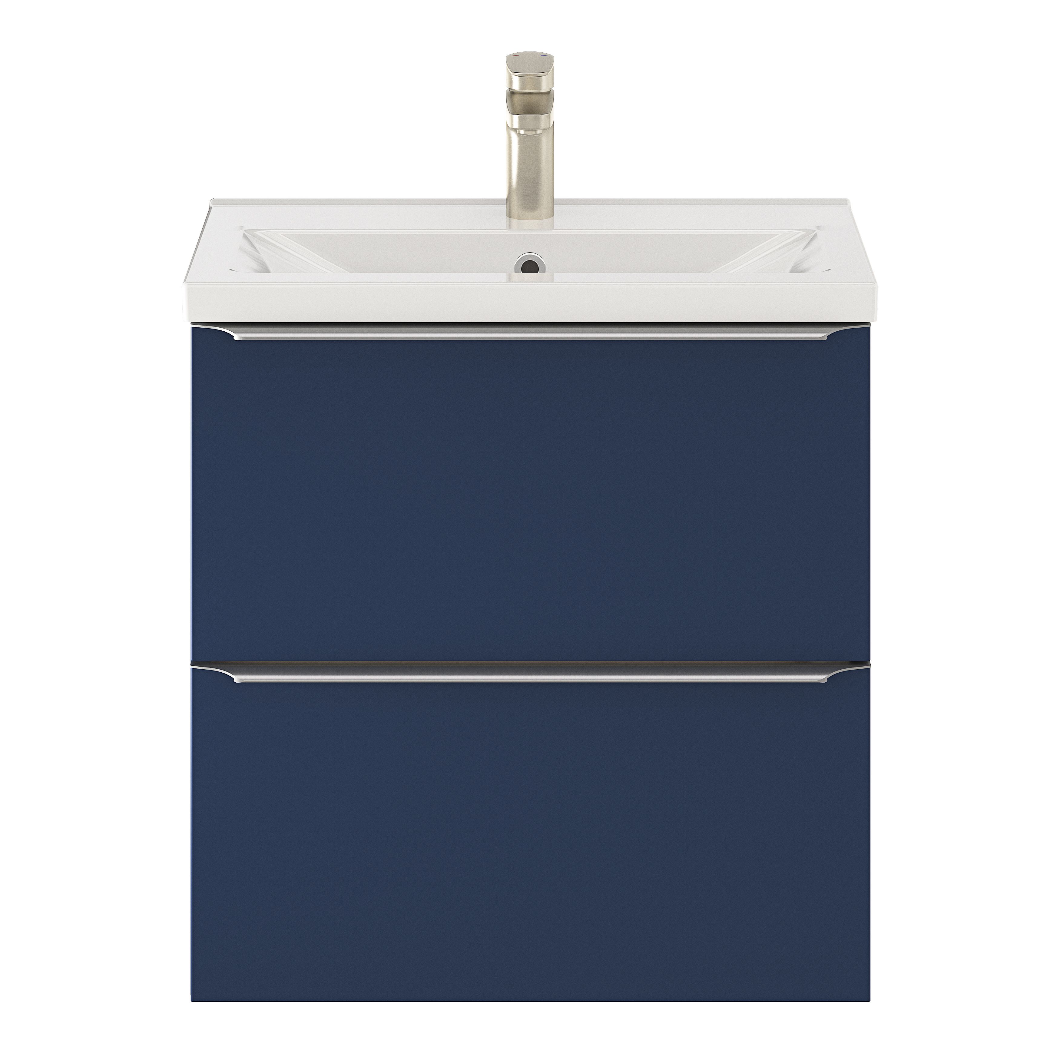 GoodHome Imandra Slimline Matt Blue Wall-mounted Bathroom Cabinet (H)60cm (W)60cm