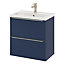 GoodHome Imandra Slimline Matt Blue Wall-mounted Bathroom Cabinet (H)60cm (W)60cm