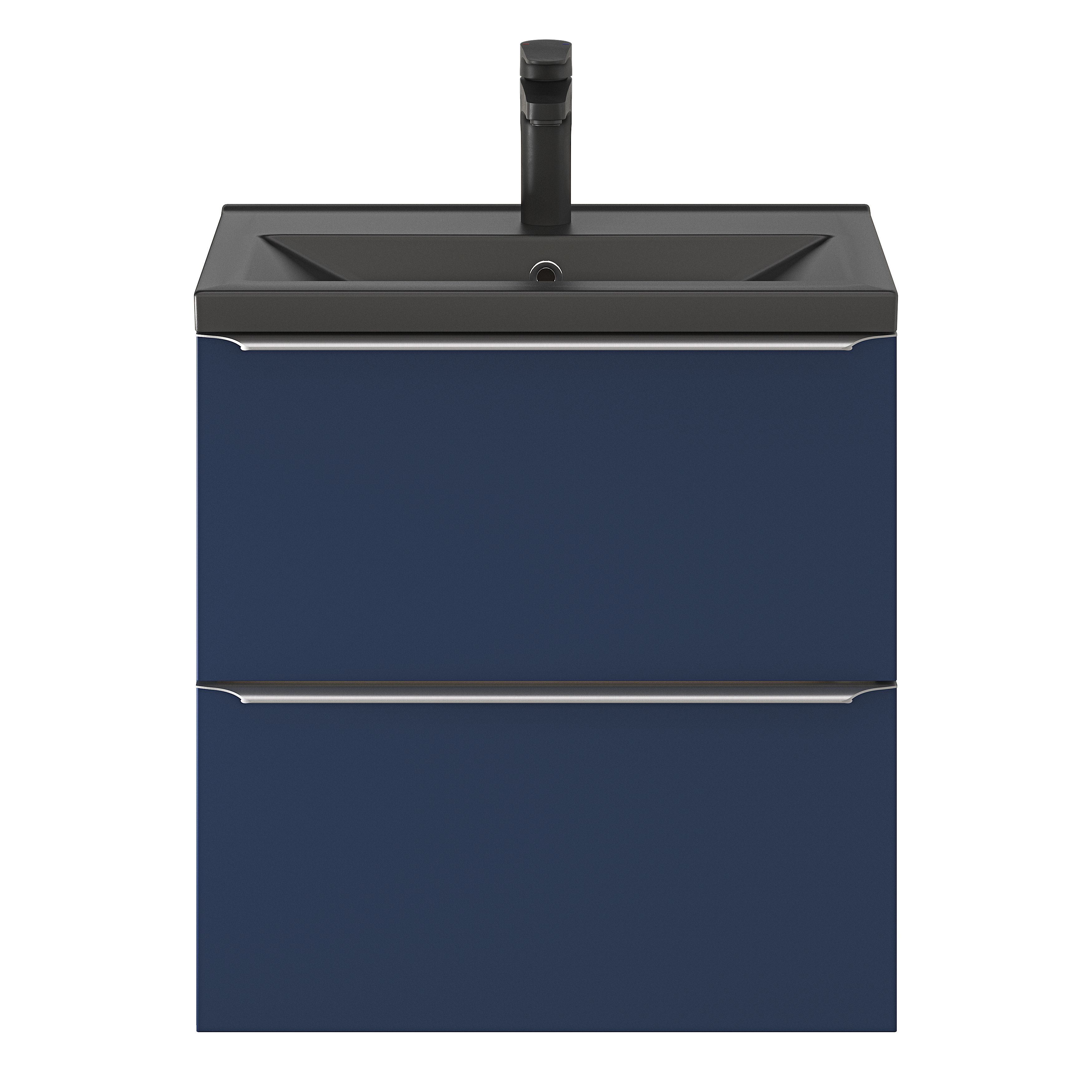 GoodHome Imandra Slimline Matt Blue Wall-mounted Bathroom Cabinet (H)60cm (W)60cm