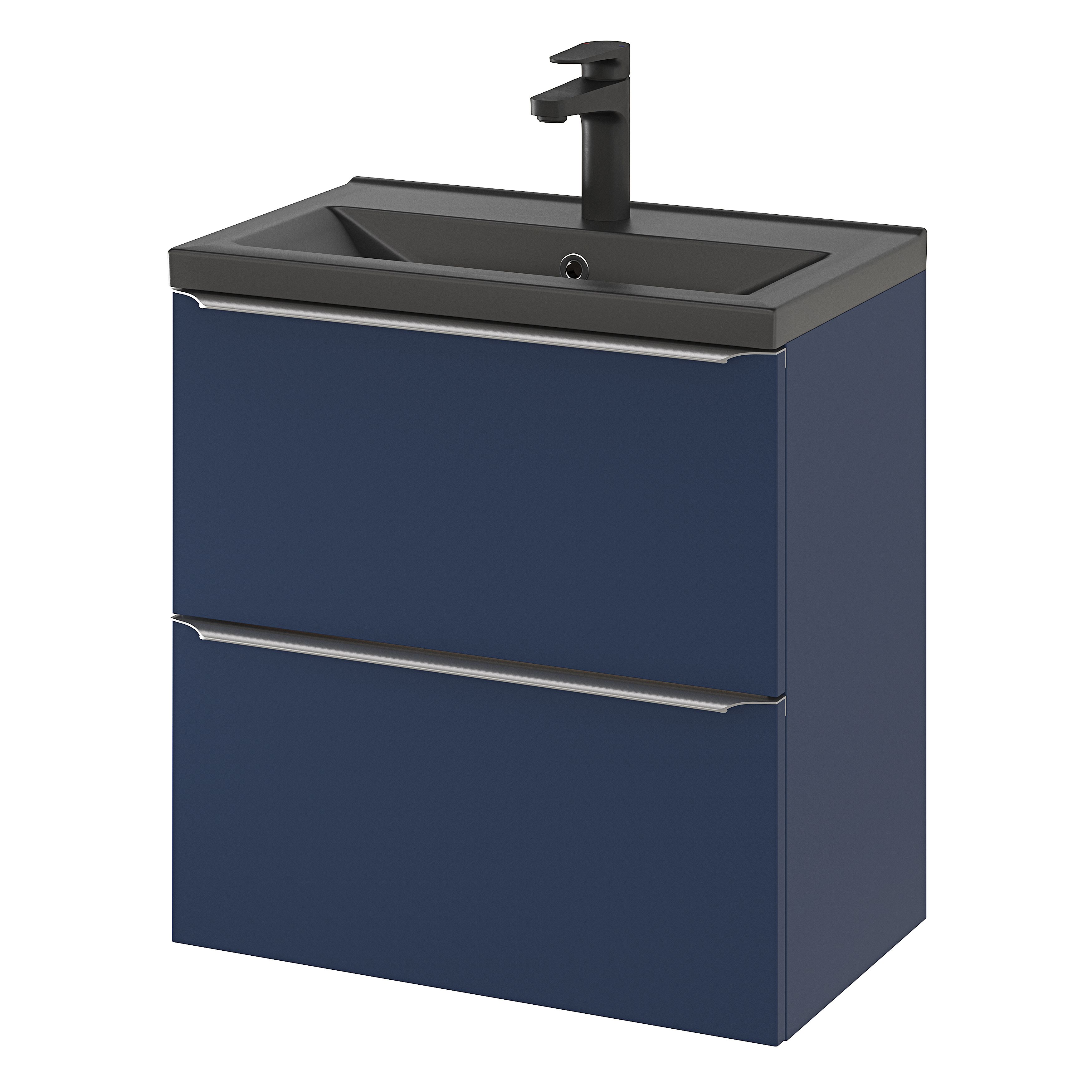 GoodHome Imandra Slimline Matt Blue Wall-mounted Bathroom Cabinet (H)60cm (W)60cm