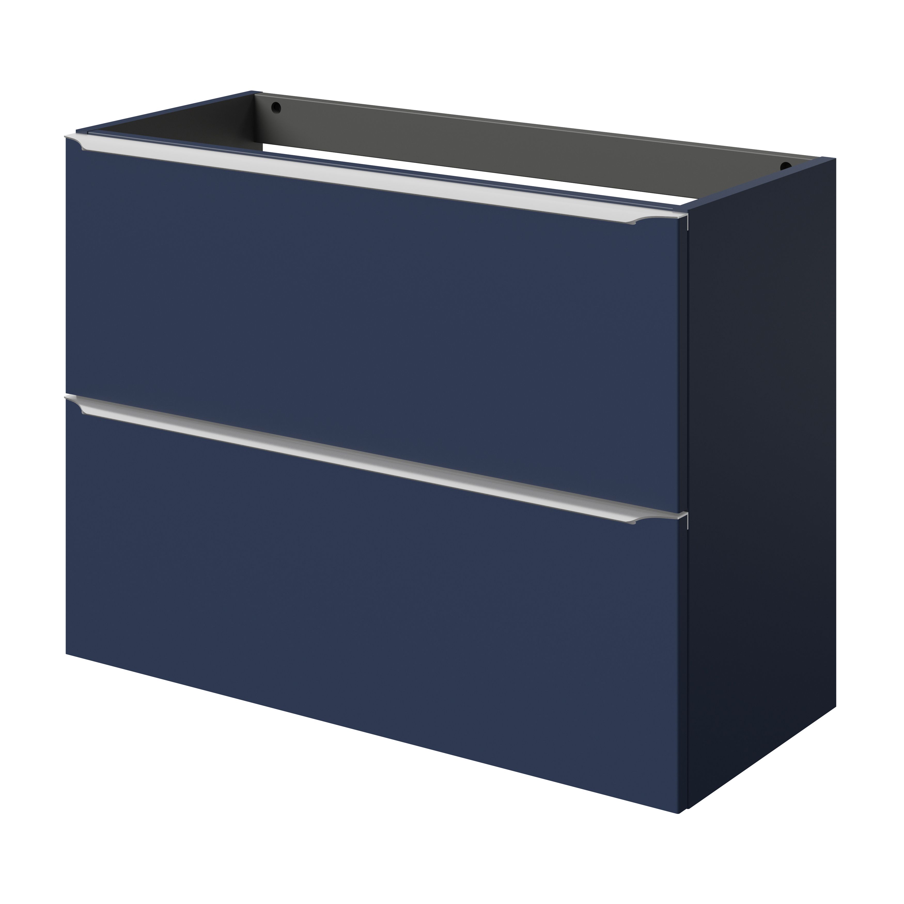 GoodHome Imandra Slimline Matt Blue Wall-mounted Bathroom Cabinet (H)60cm (W)80cm