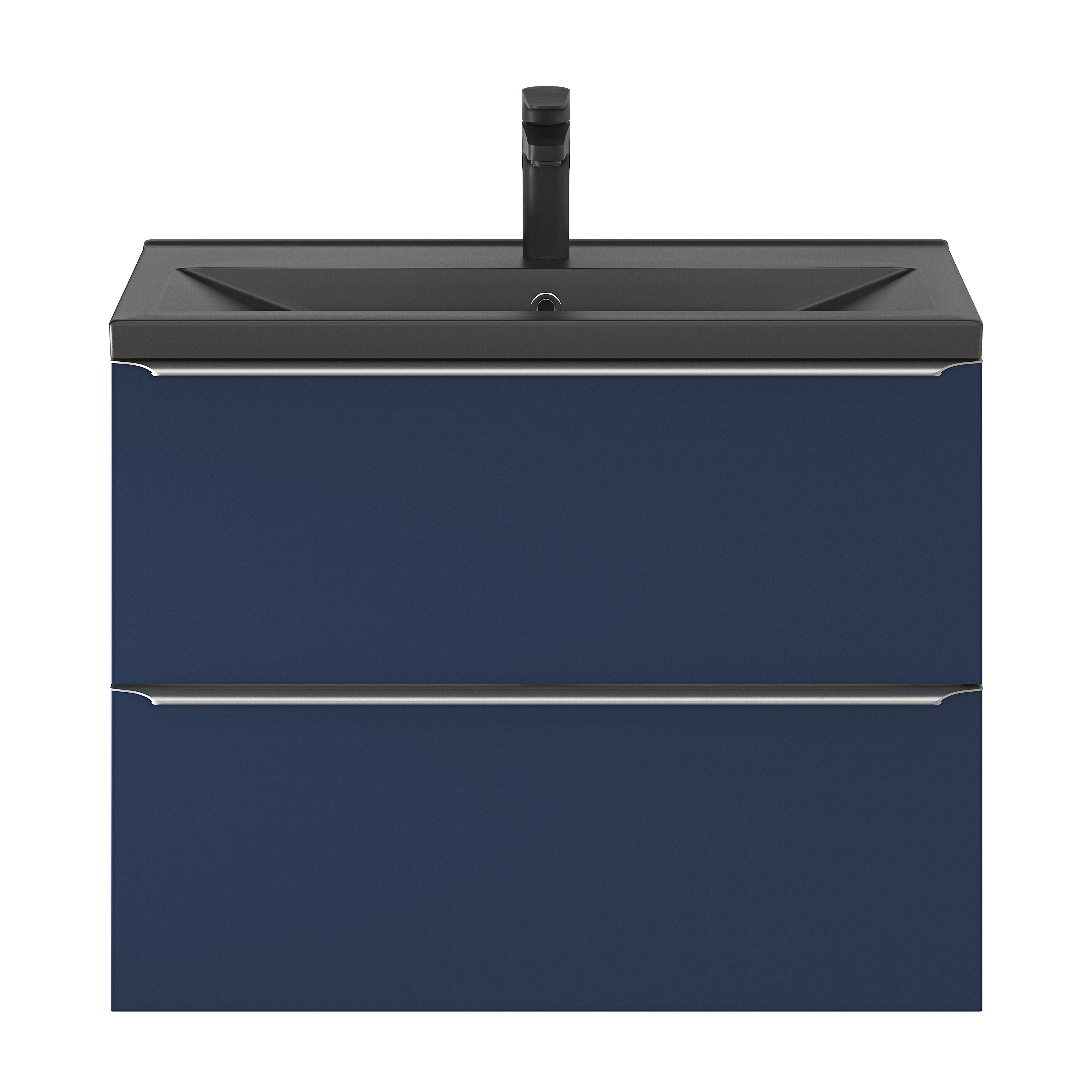 GoodHome Imandra Slimline Matt Blue Wall-mounted Bathroom Cabinet (H)60cm (W)80cm