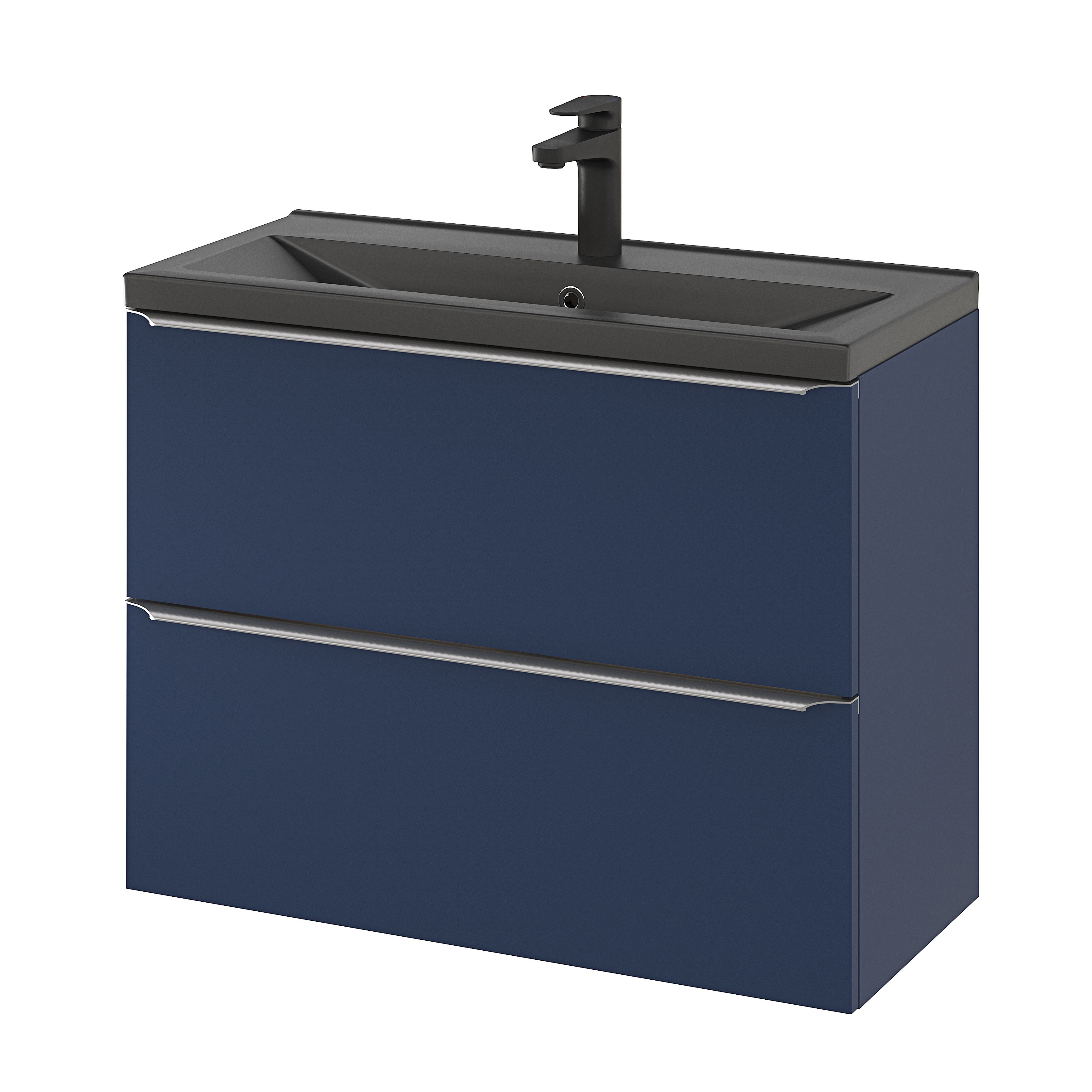 GoodHome Imandra Slimline Matt Blue Wall-mounted Bathroom Cabinet (H)60cm (W)80cm