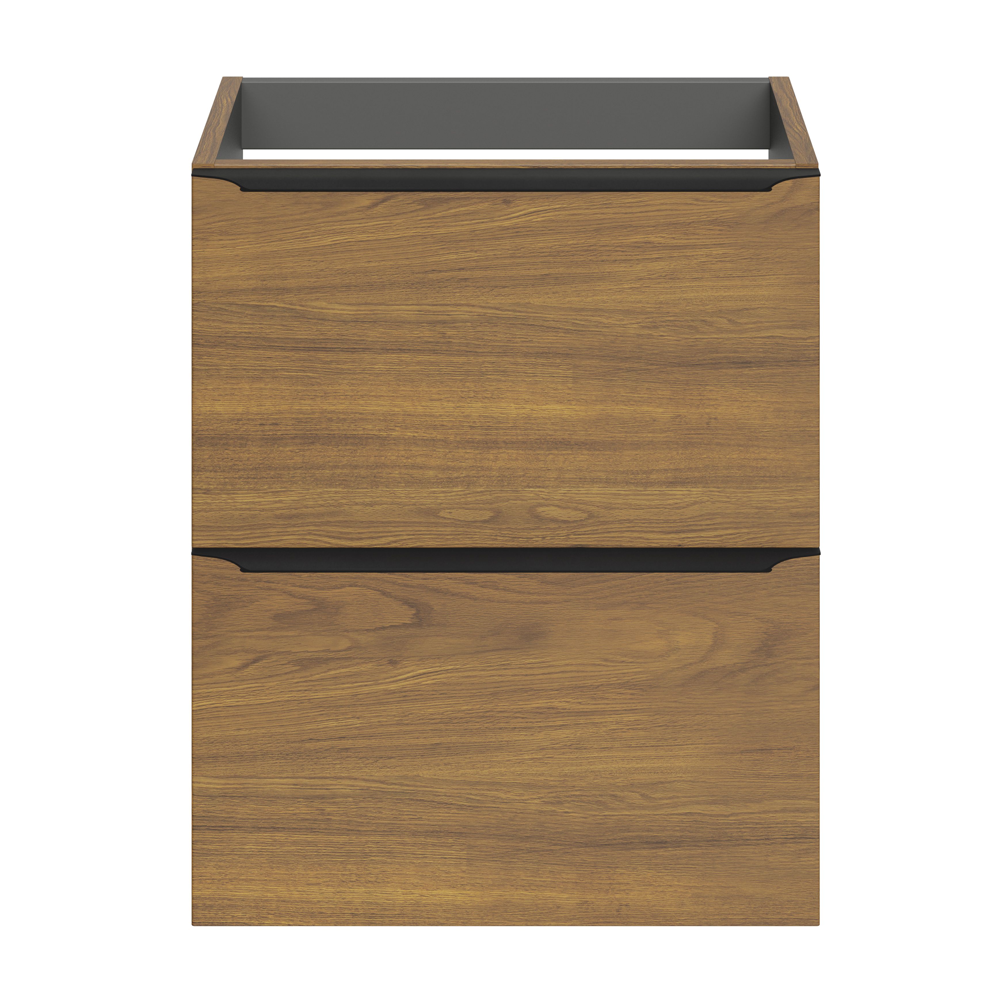 GoodHome Imandra Slimline Walnut effect Wall-mounted Bathroom Cabinet (H)60cm (W)50cm