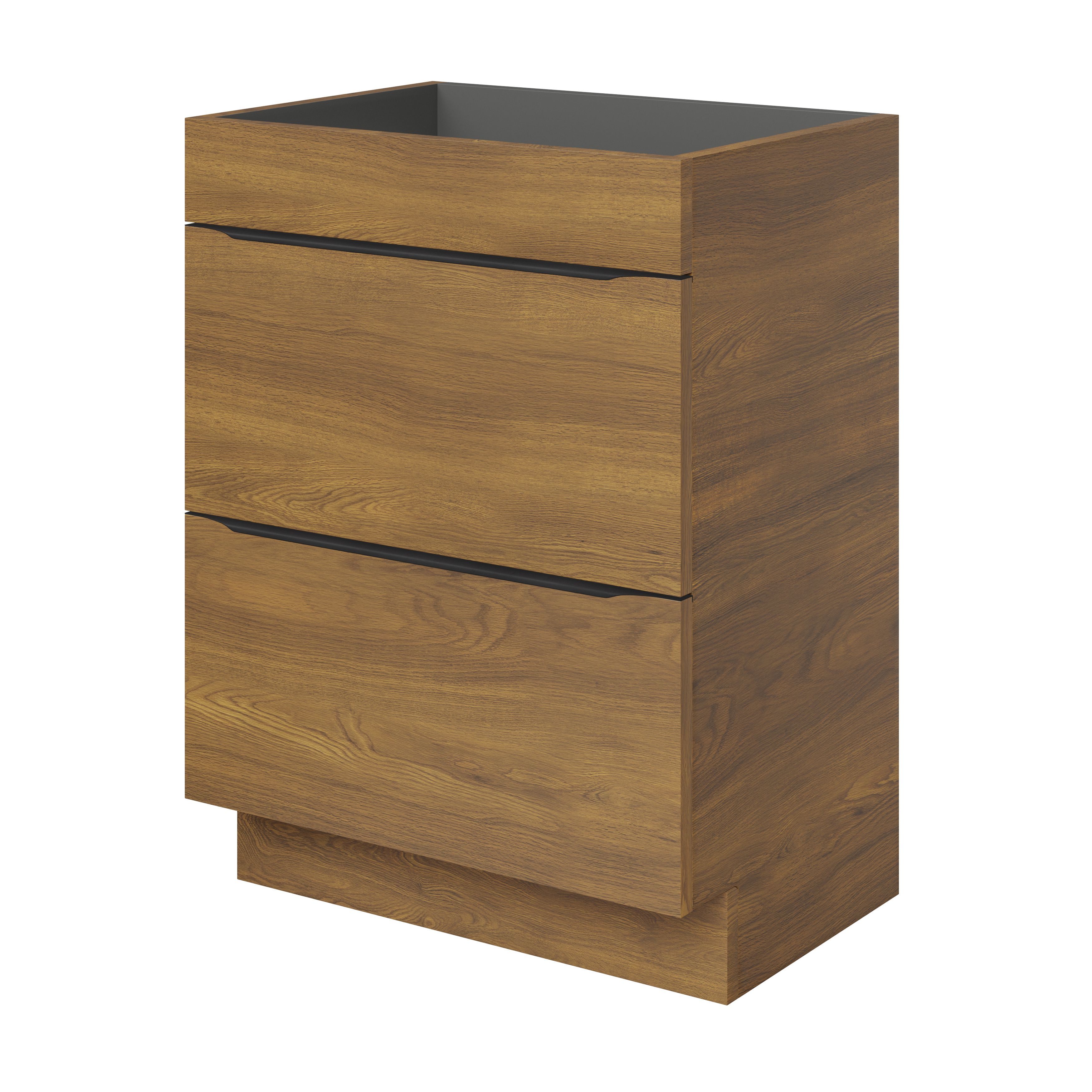 GoodHome Imandra Standard Matt Walnut effect Freestanding Bathroom Cabinet (H)82cm (W)60cm