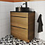 GoodHome Imandra Standard Matt Walnut effect Freestanding Bathroom Cabinet (H)82cm (W)60cm
