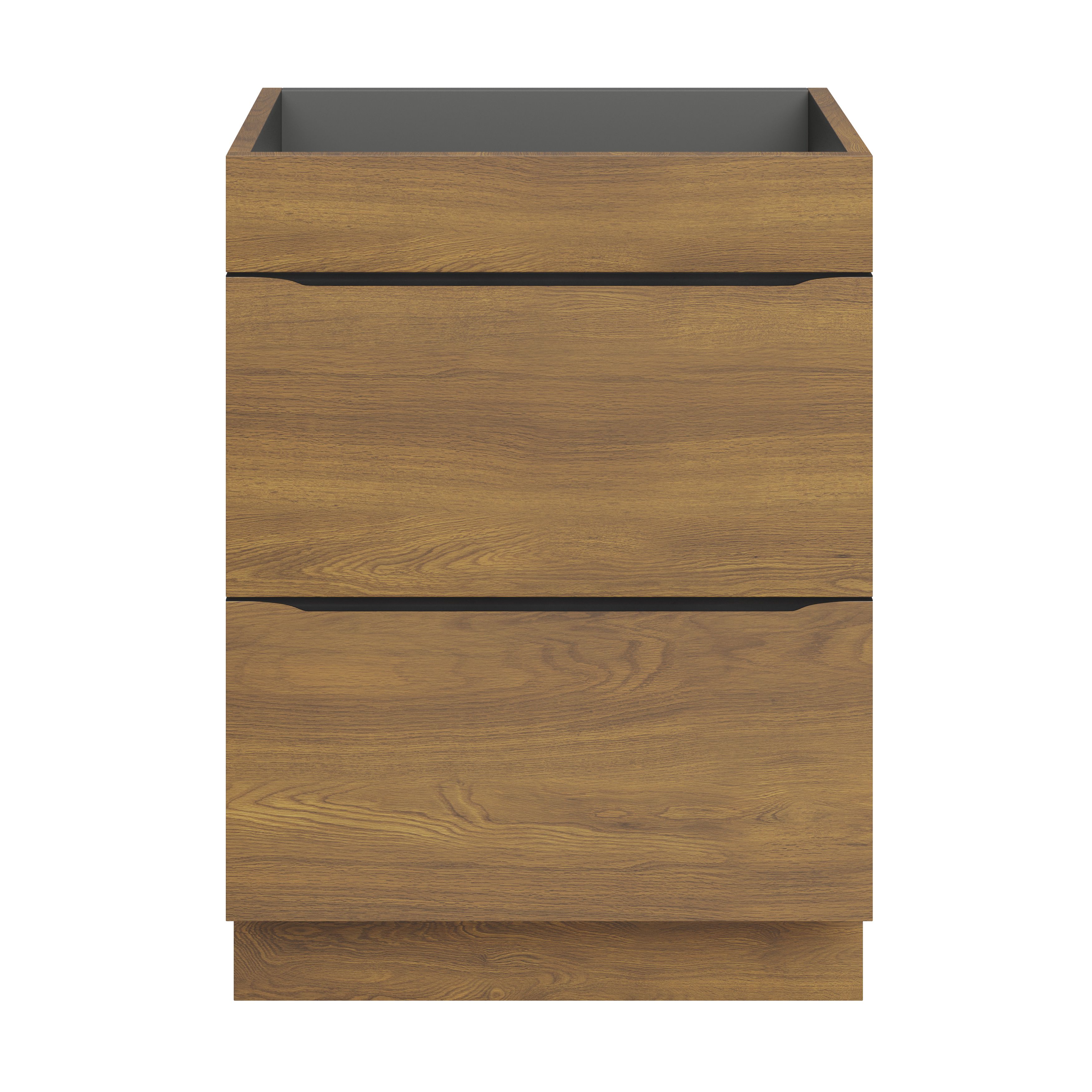 GoodHome Imandra Standard Matt Walnut effect Freestanding Bathroom Cabinet (H)82cm (W)60cm