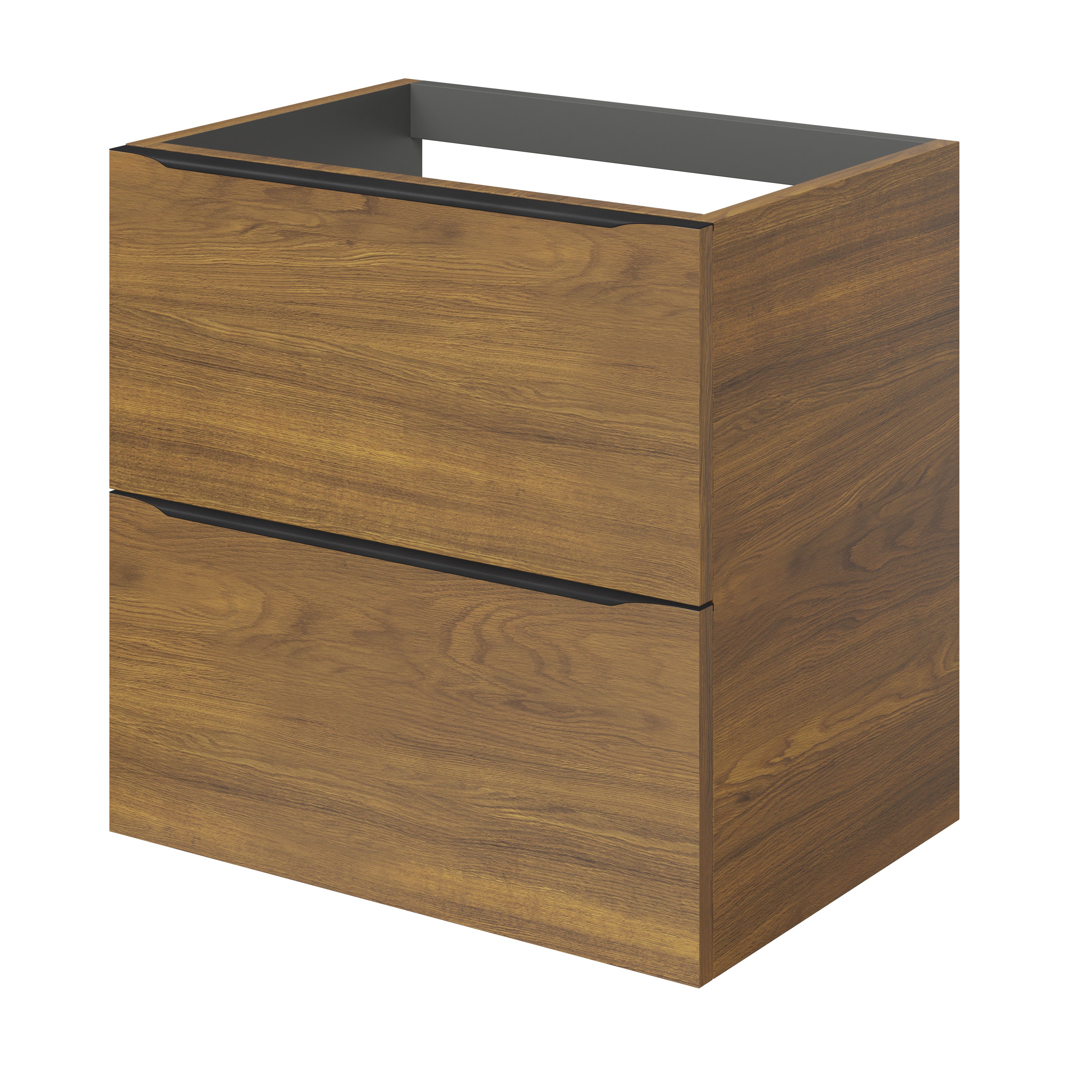 GoodHome Imandra Standard Walnut effect Wall-mounted Bathroom Cabinet (H)60cm (W)60cm