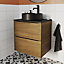 GoodHome Imandra Standard Walnut effect Wall-mounted Bathroom Cabinet (H)60cm (W)60cm