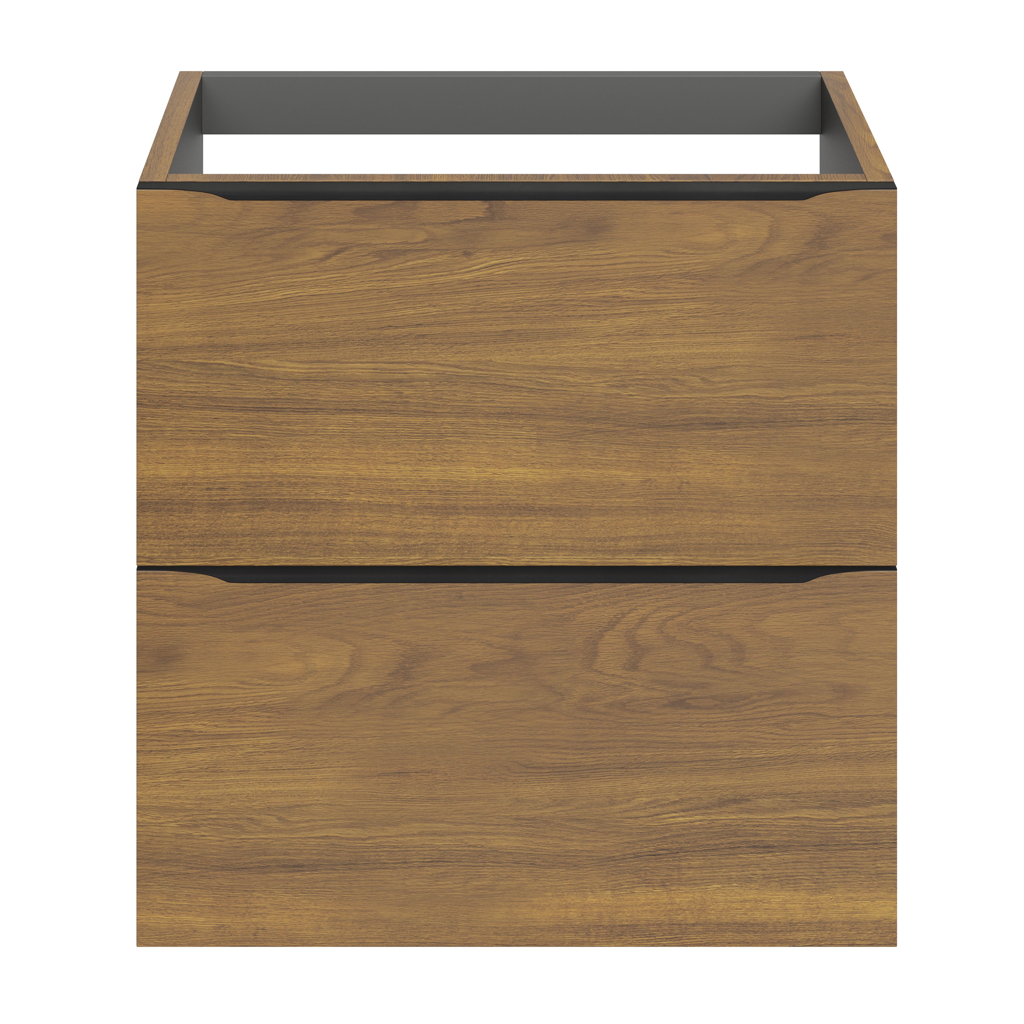 GoodHome Imandra Standard Walnut effect Wall-mounted Bathroom Cabinet (H)60cm (W)60cm