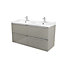 GoodHome Imandra Taupe Wall-mounted Vanity unit & basin set (W)1204mm