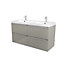 GoodHome Imandra Taupe Wall-mounted Vanity unit & basin set (W)1204mm