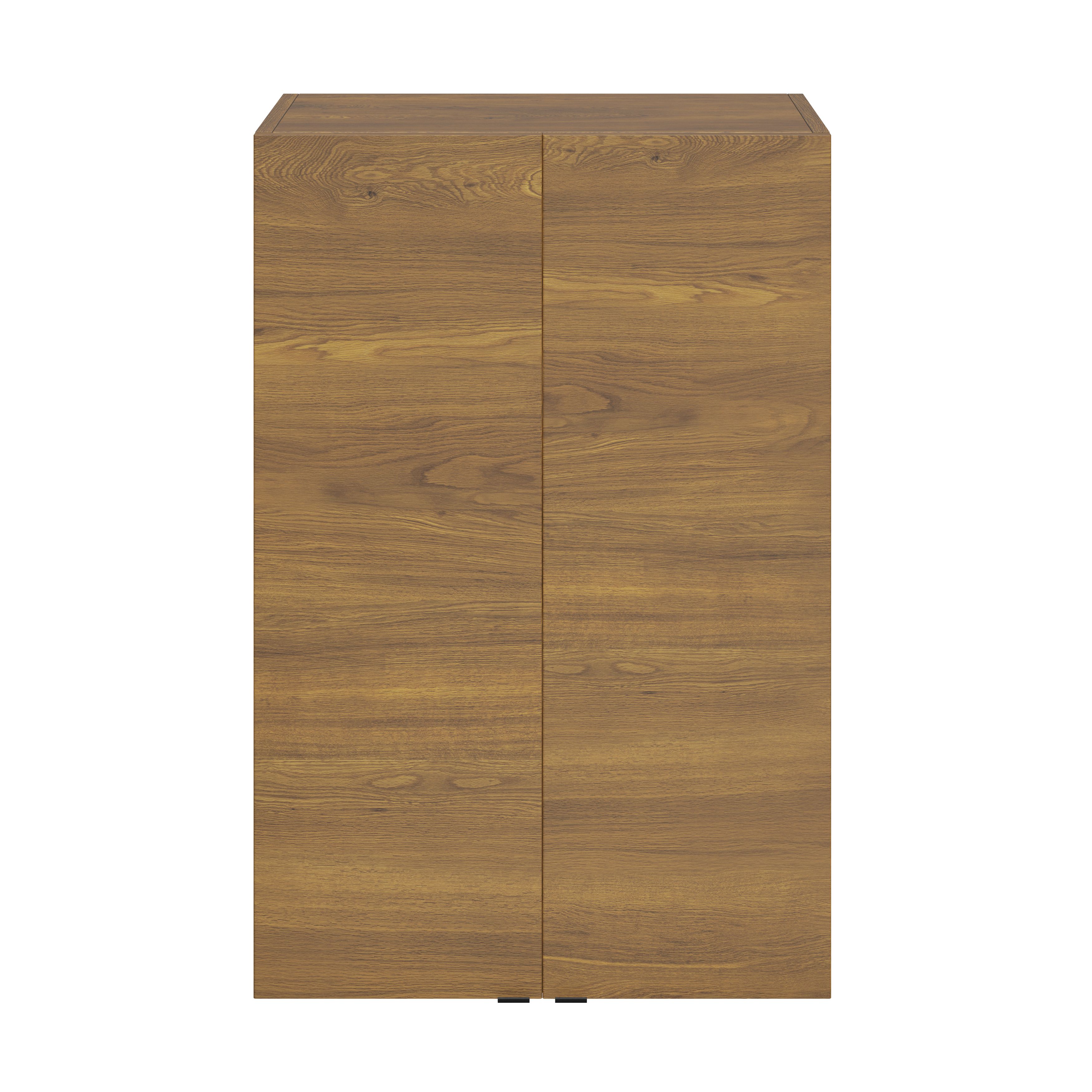 GoodHome Imandra Walnut effect Double Deep Wall cabinet (W)600mm (H)900mm