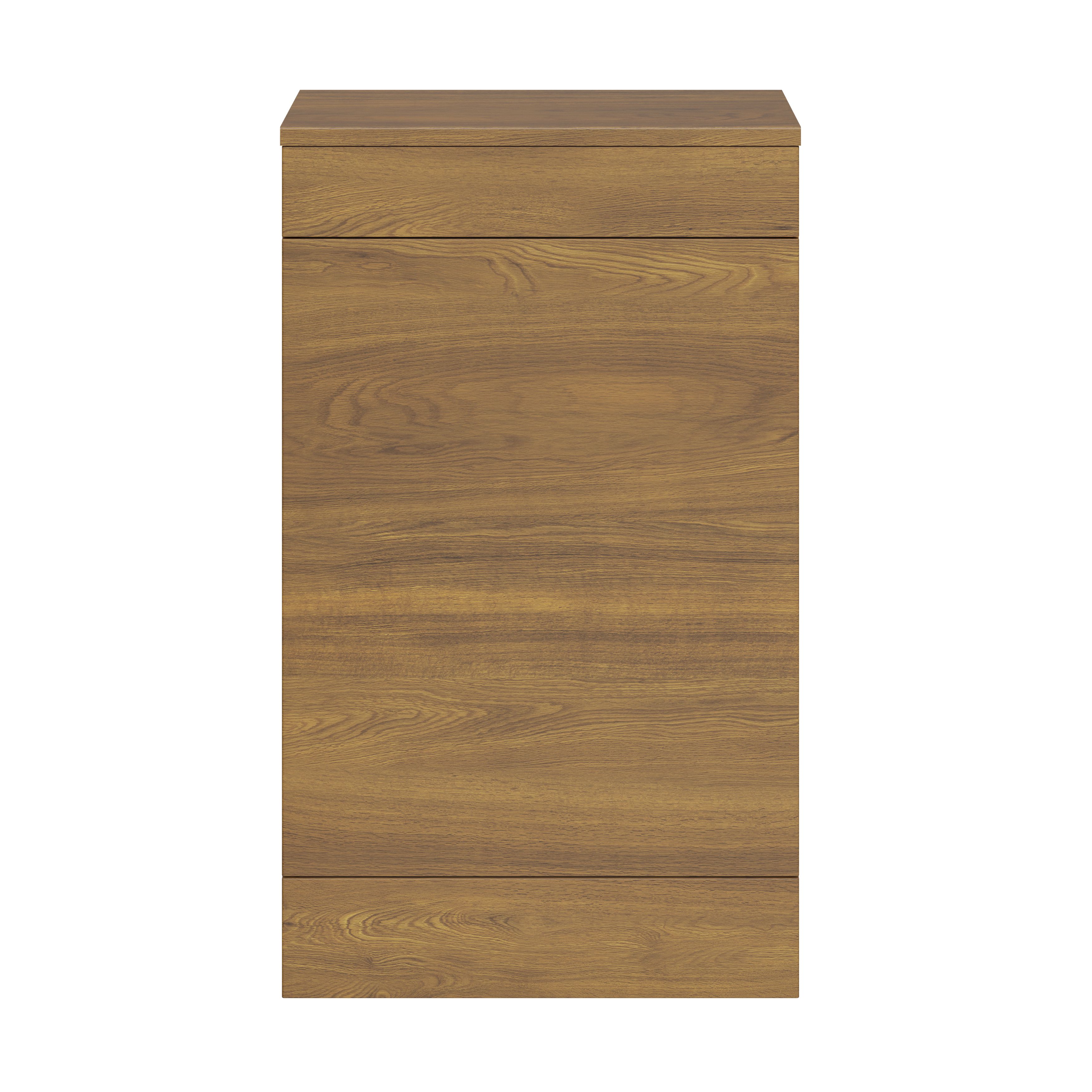 GoodHome Imandra Walnut effect Freestanding Toilet Cabinet (W)500mm (H)840mm