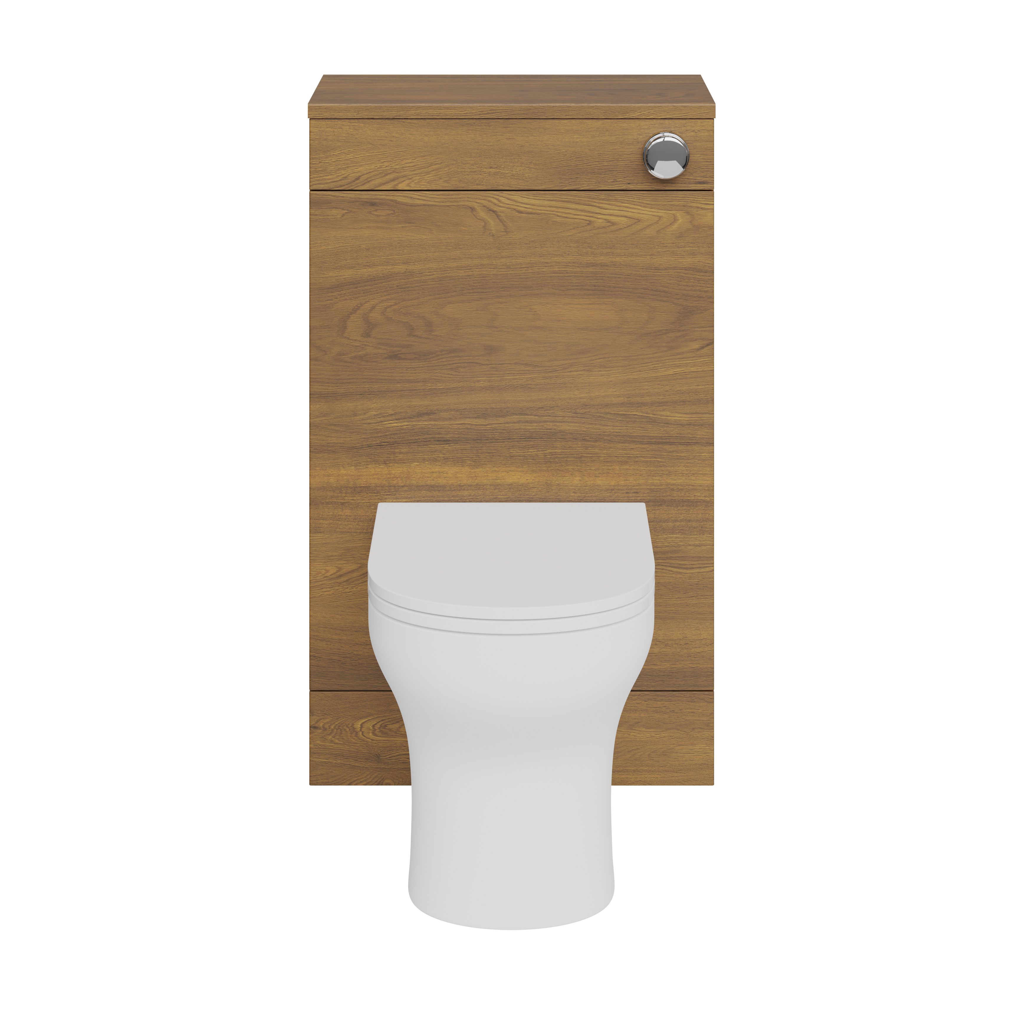GoodHome Imandra Walnut effect Freestanding Toilet Cabinet (W)500mm (H)840mm