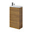 GoodHome Imandra Walnut effect Single Freestanding Bathroom Cloakroom unit (H)79cm (W)44cm
