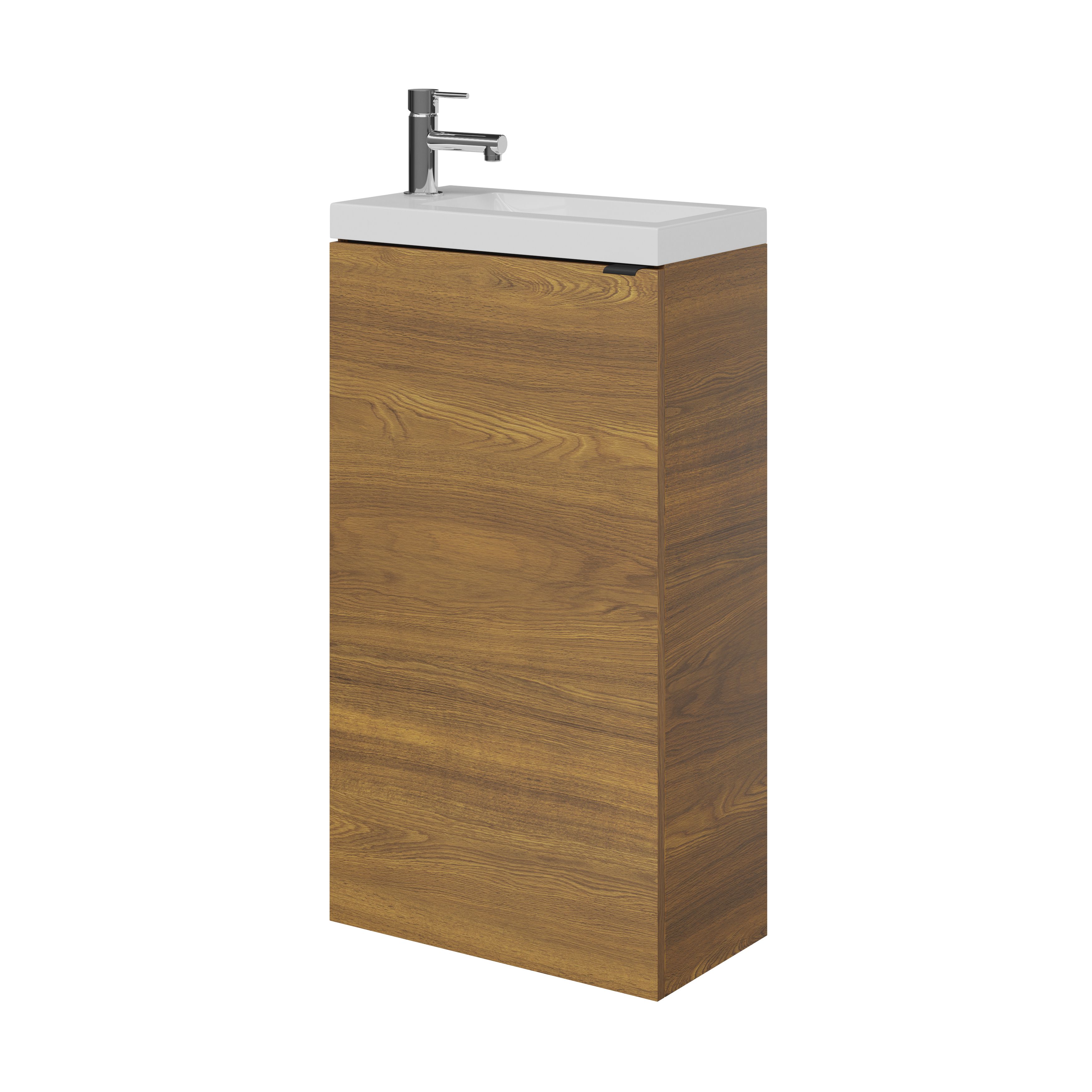 GoodHome Imandra Walnut effect Single Freestanding Bathroom Cloakroom unit (H)79cm (W)44cm
