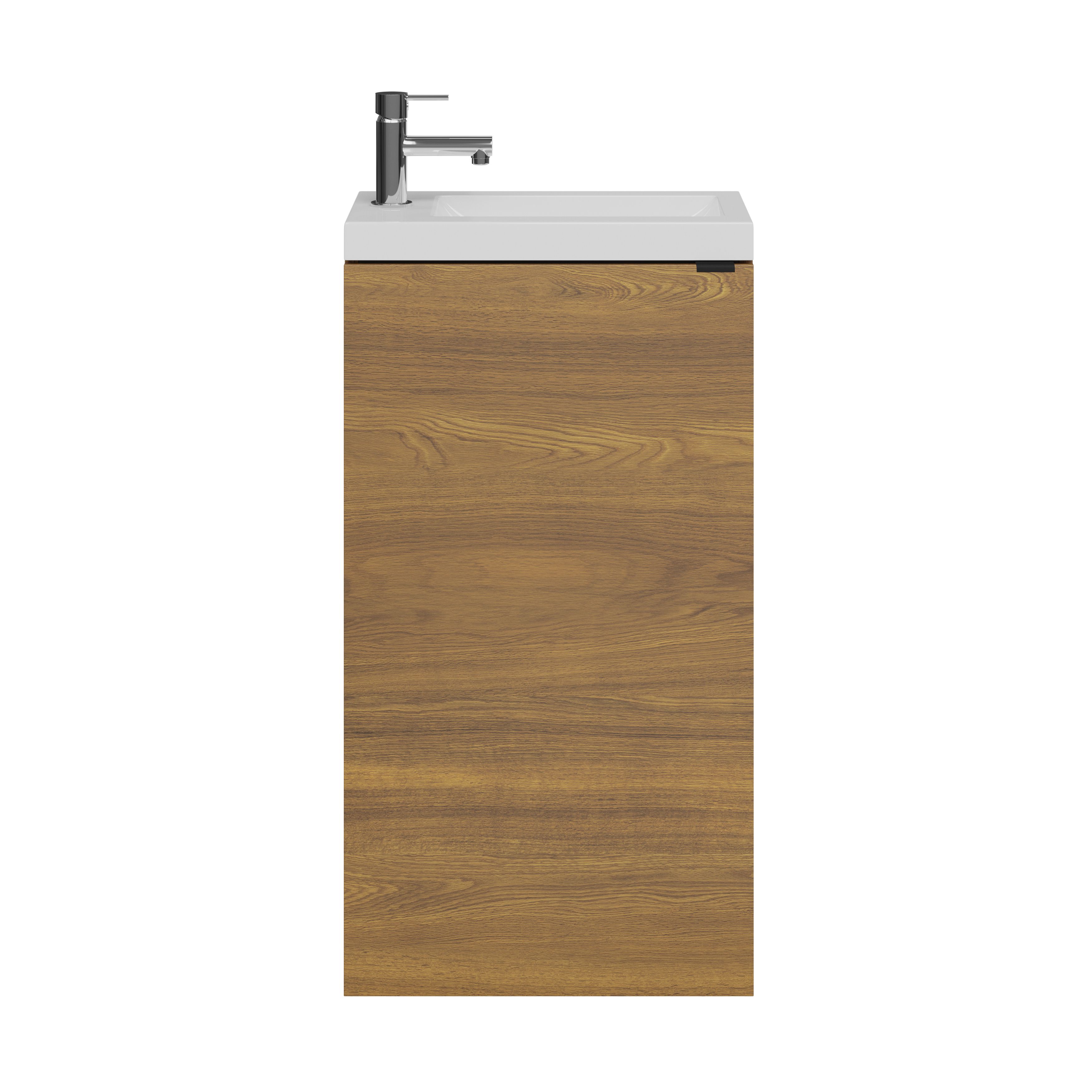 GoodHome Imandra Walnut effect Single Freestanding Bathroom Cloakroom unit (H)79cm (W)44cm
