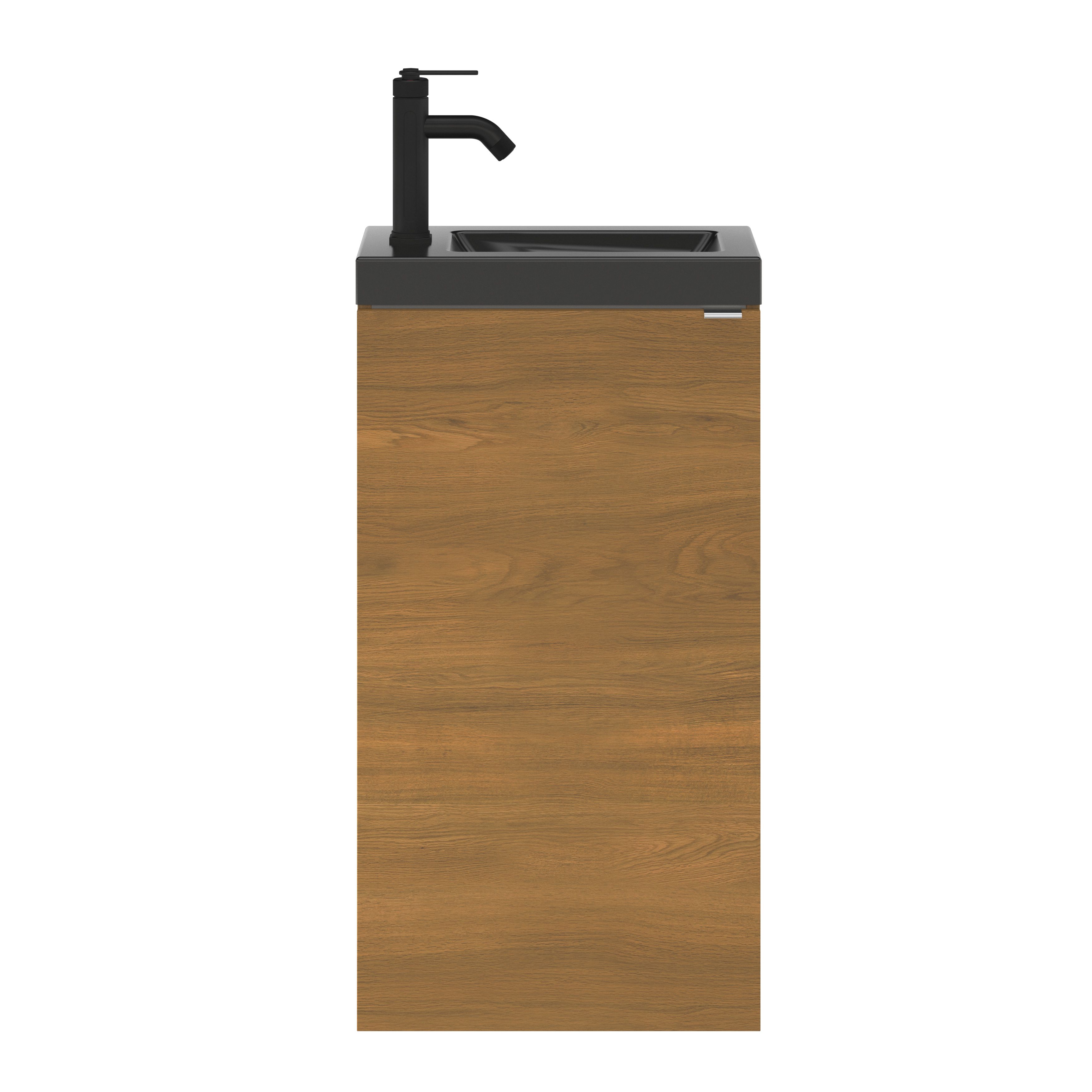 GoodHome Imandra Walnut effect Single Freestanding Bathroom Cloakroom unit (H)79cm (W)44cm