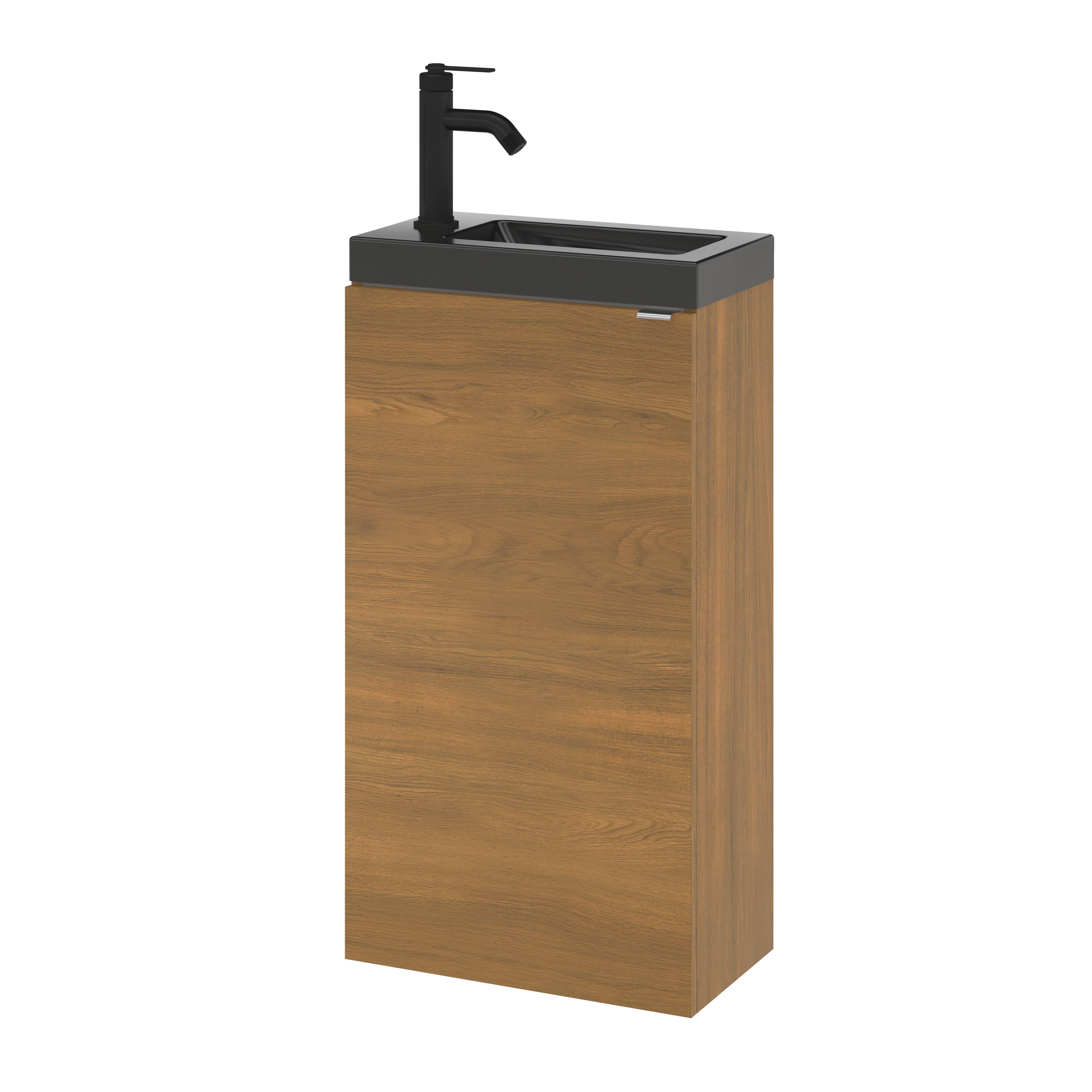 GoodHome Imandra Walnut effect Single Freestanding Bathroom Cloakroom unit (H)79cm (W)44cm