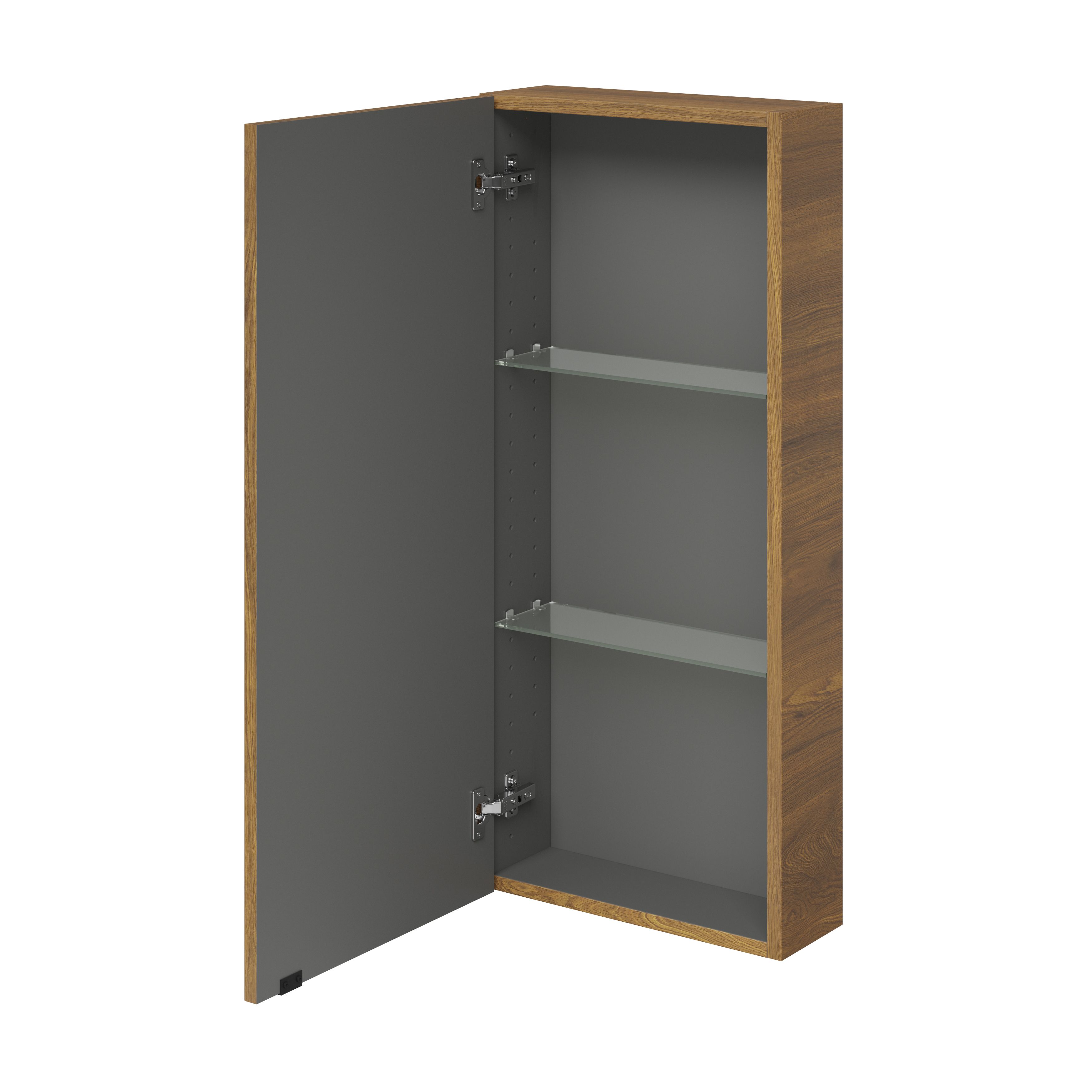 GoodHome Imandra Walnut effect Single Wall Cabinet (W)400mm (H)900mm