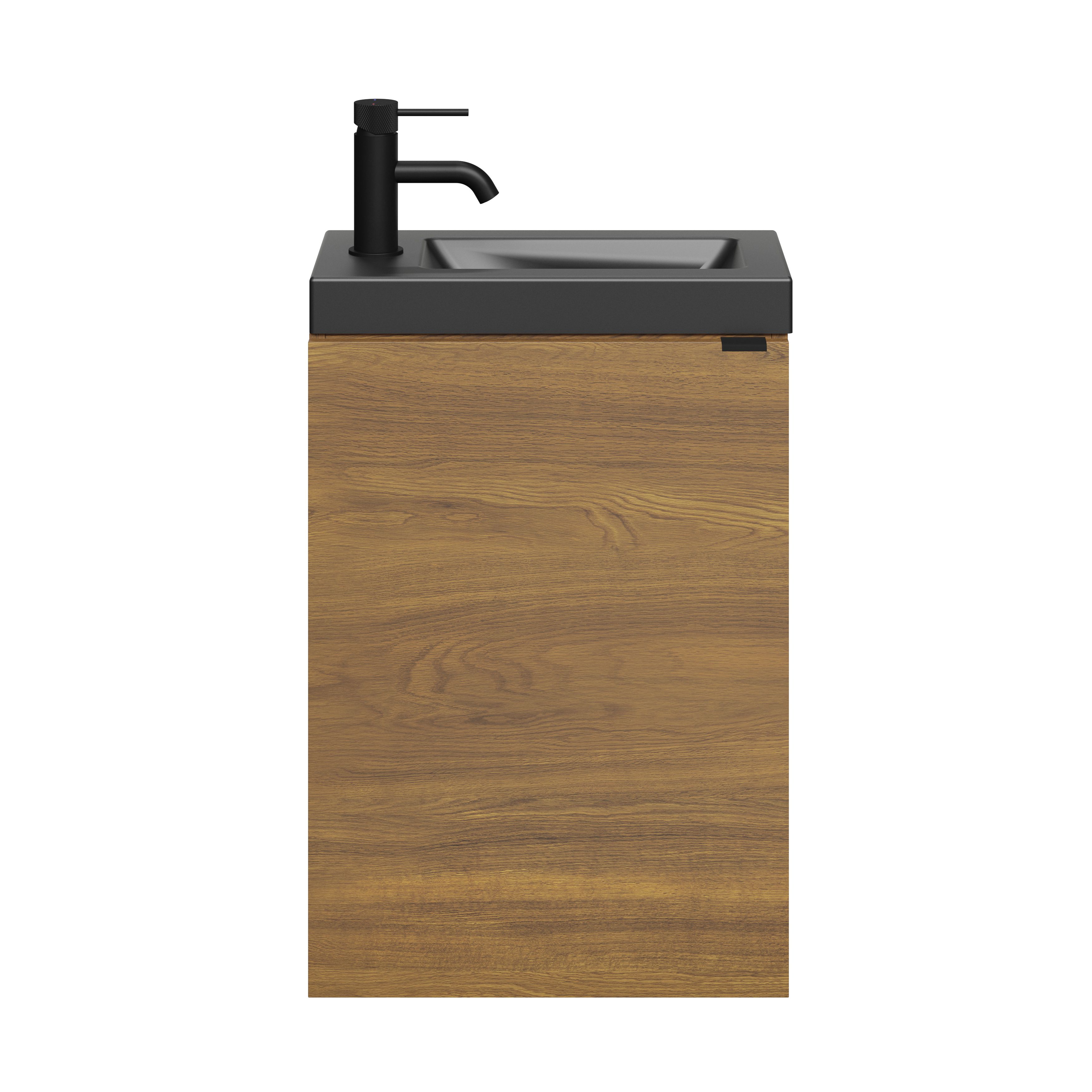 GoodHome Imandra Walnut effect Single Wall-mounted Bathroom Cloakroom unit (H)55cm (W)44cm