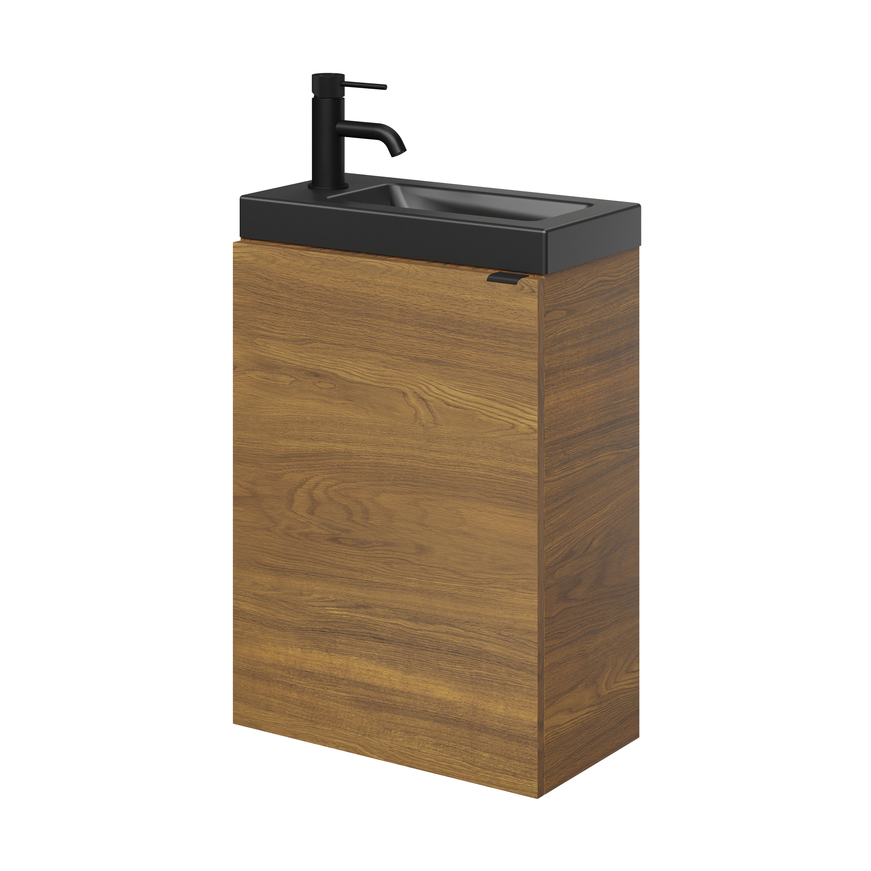 GoodHome Imandra Walnut effect Single Wall-mounted Bathroom Cloakroom unit (H)55cm (W)44cm
