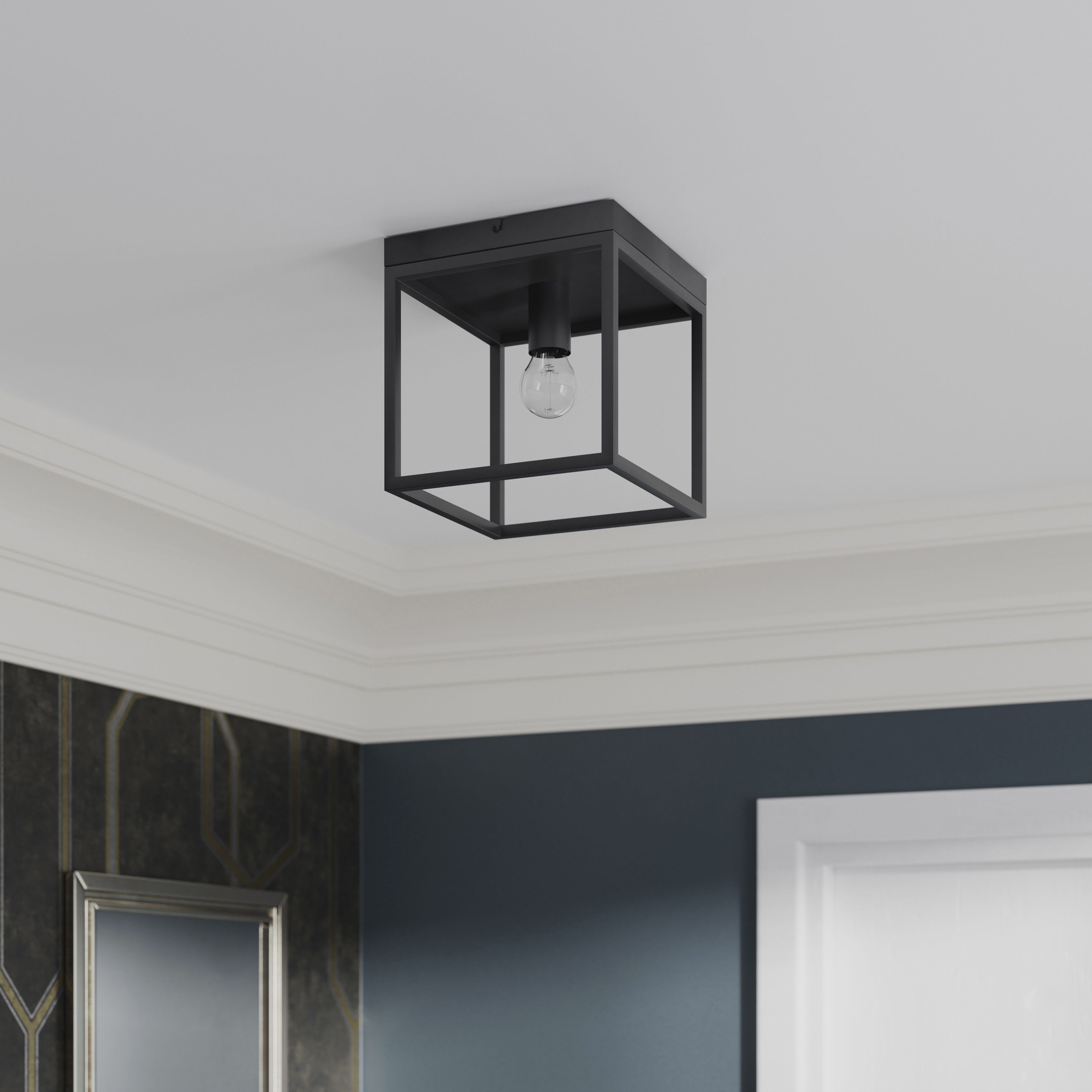 GoodHome Industrial Matt Metal Bronze effect LED Ceiling light
