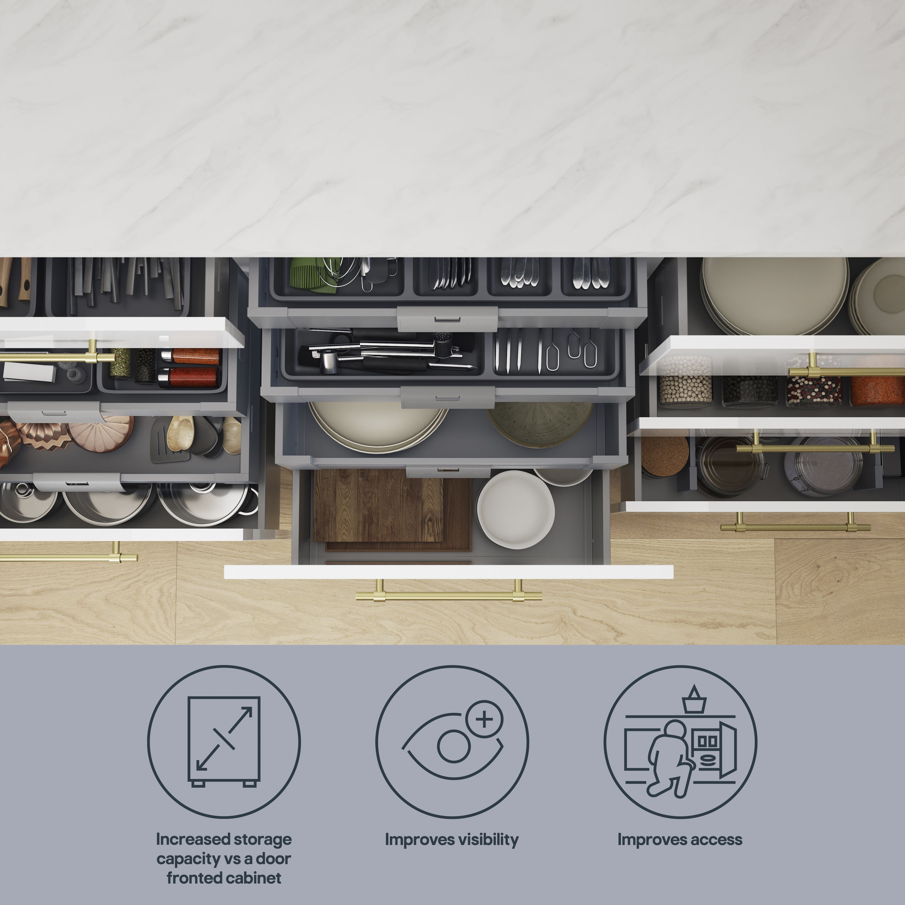 GoodHome Internal drawer front (W)800mm