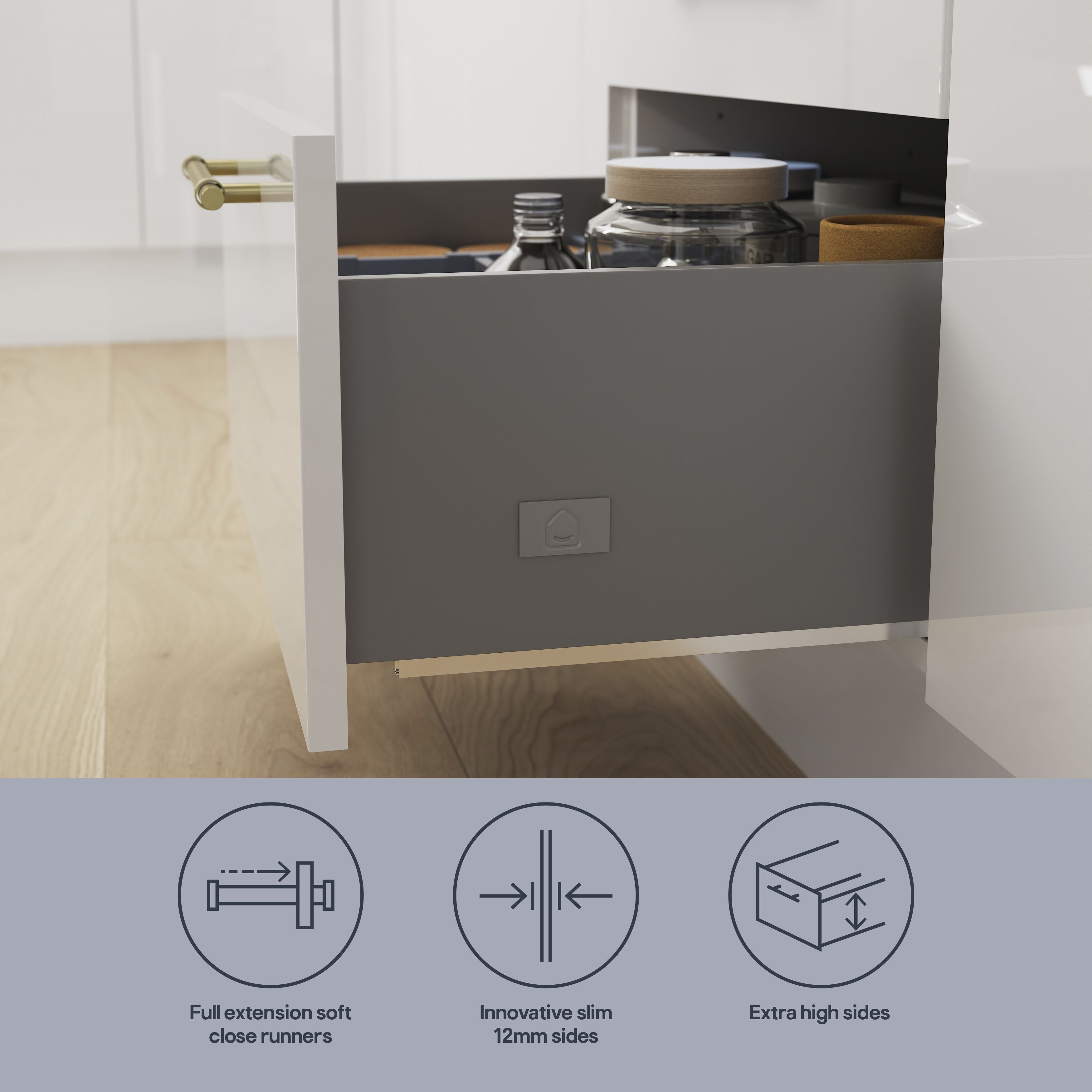 GoodHome Internal drawer front (W)800mm