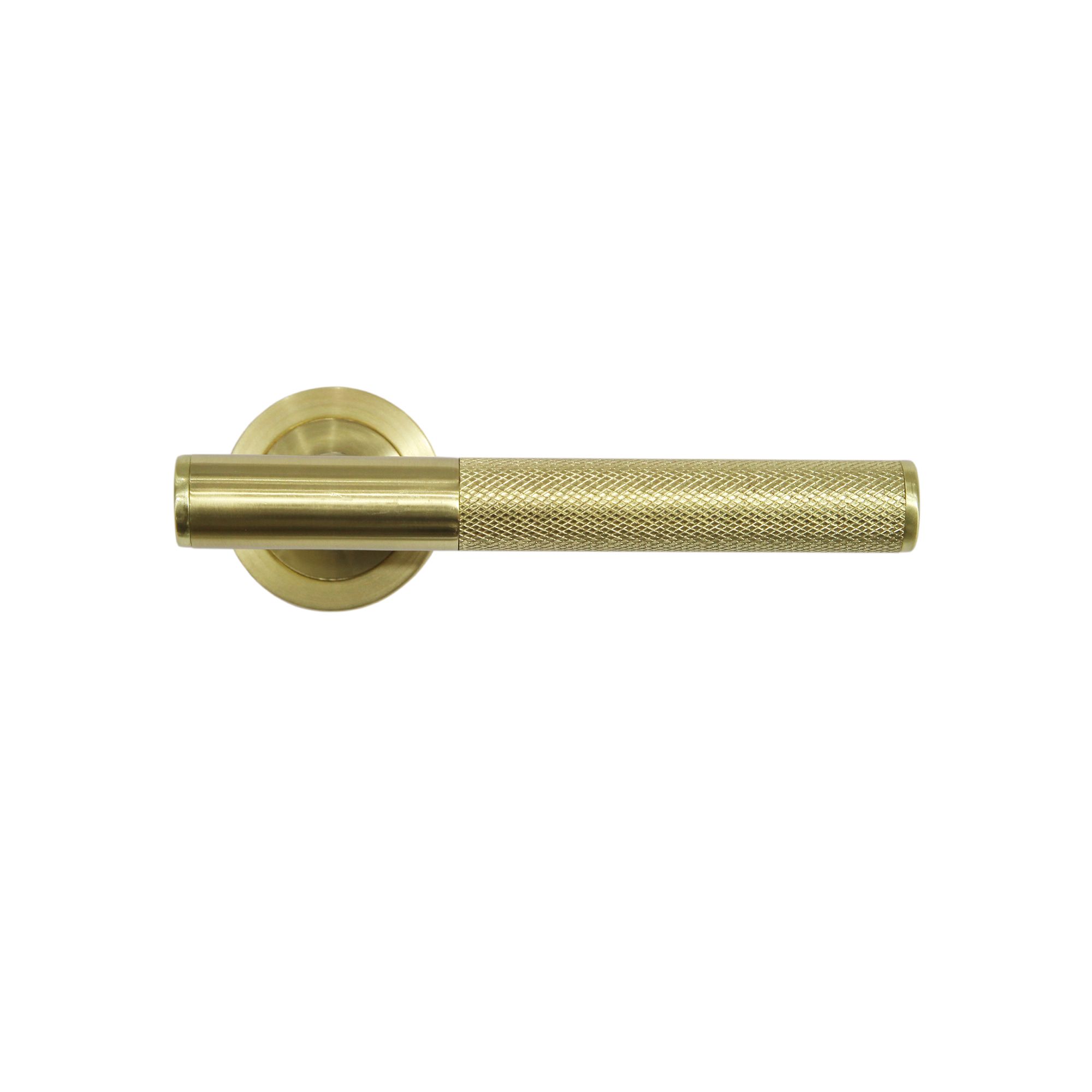 GoodHome Irus Brushed Brass effect Round Latch Door handle (L)150mm, Pair