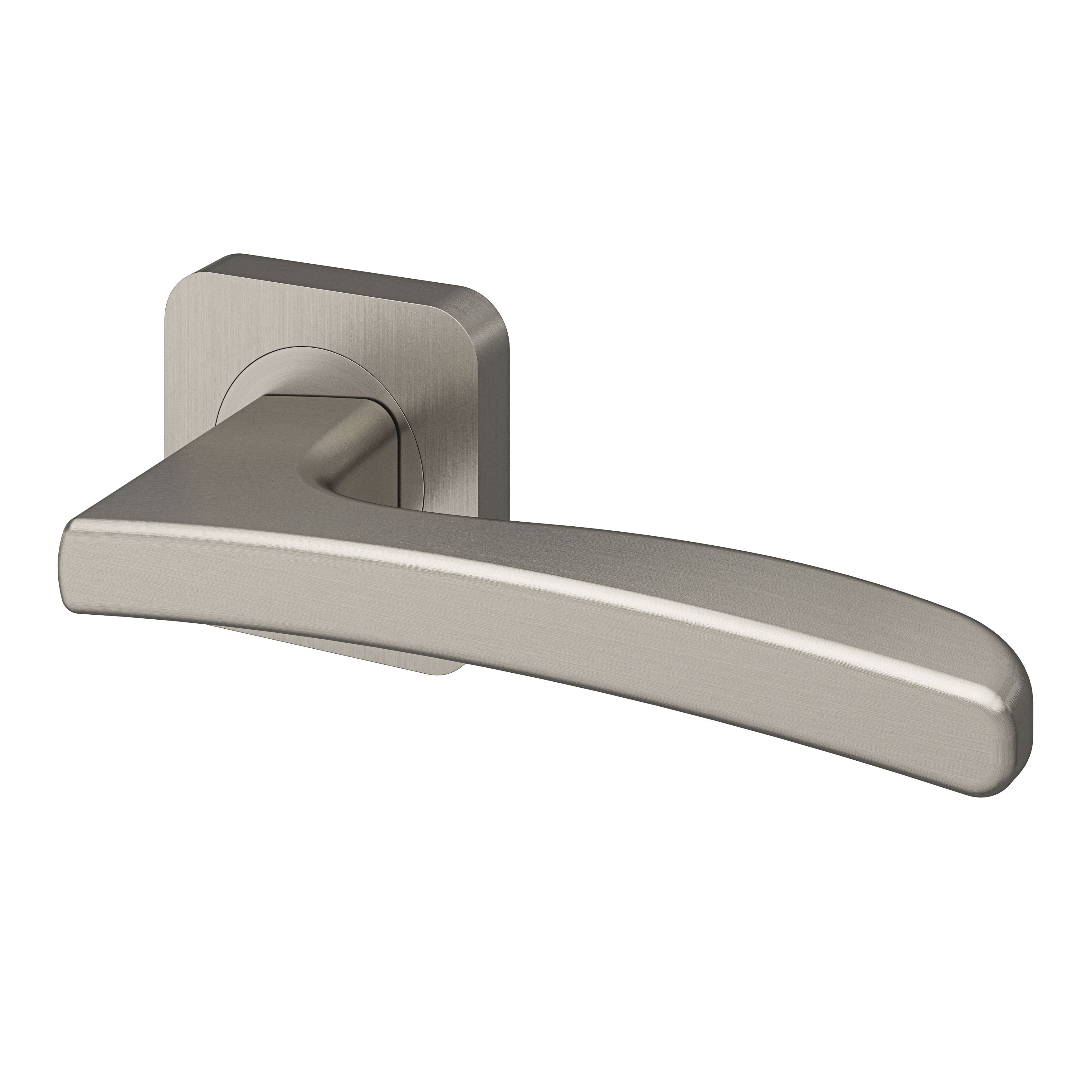GoodHome Irvil Brushed Brass effect Round Latch Door handle (L)126.5mm, Pair of 2