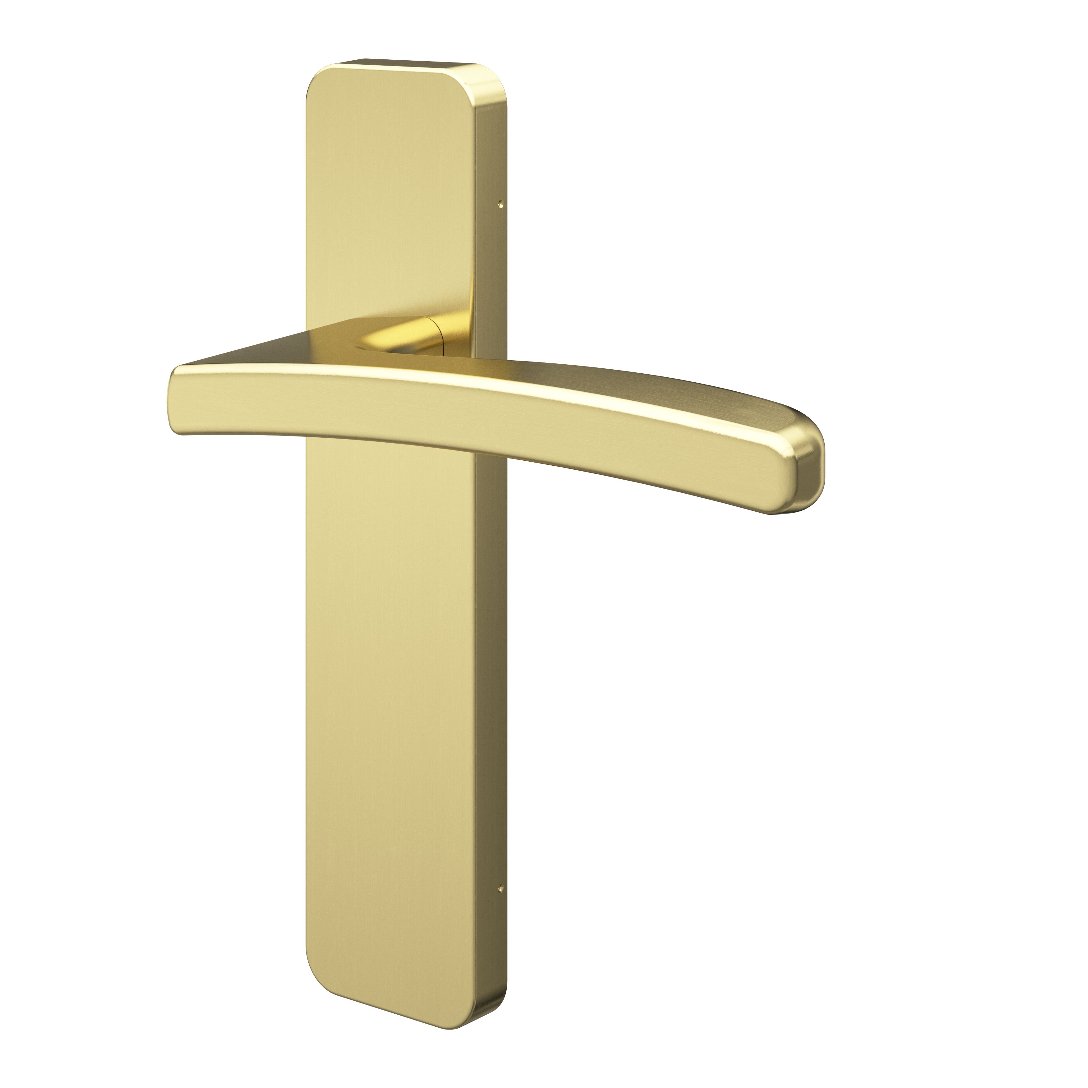 GoodHome Irvil Brushed Brass effect Round Latch Door handle (L)126.5mm, Pair of 2