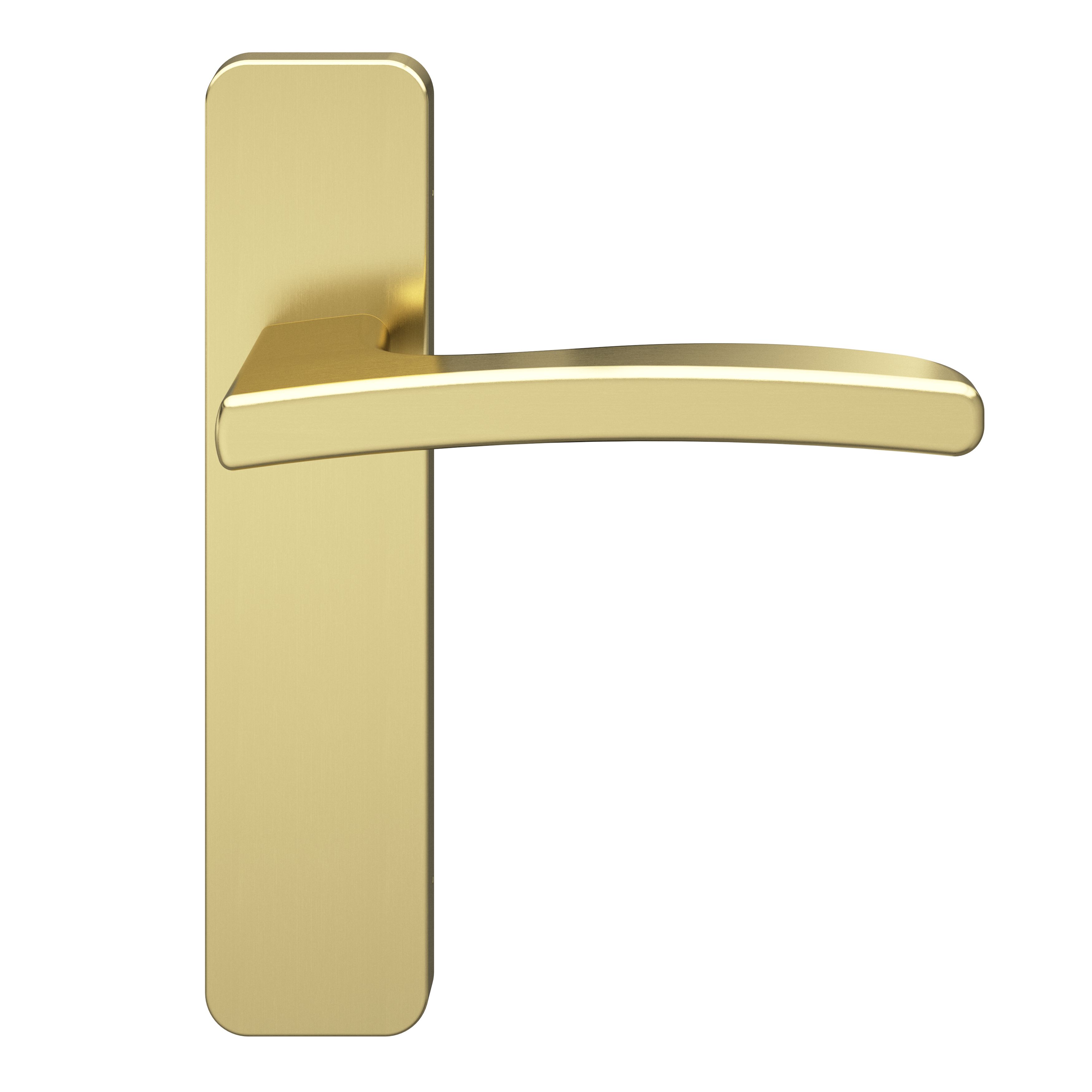 GoodHome Irvil Brushed Brass effect Round Latch Door handle (L)126.5mm, Pair of 2