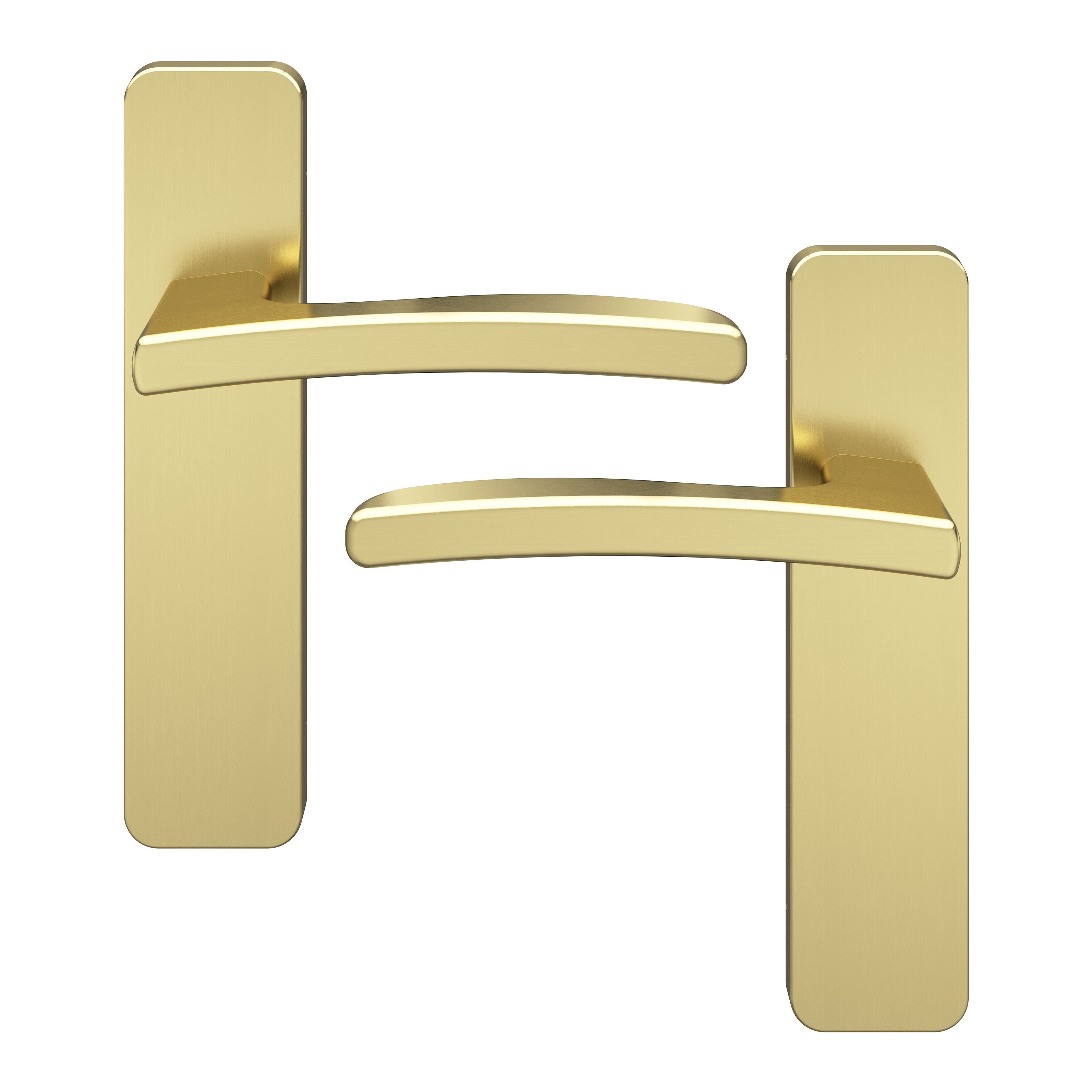 GoodHome Irvil Brushed Brass effect Round Latch Door handle (L)126.5mm, Pair of 2