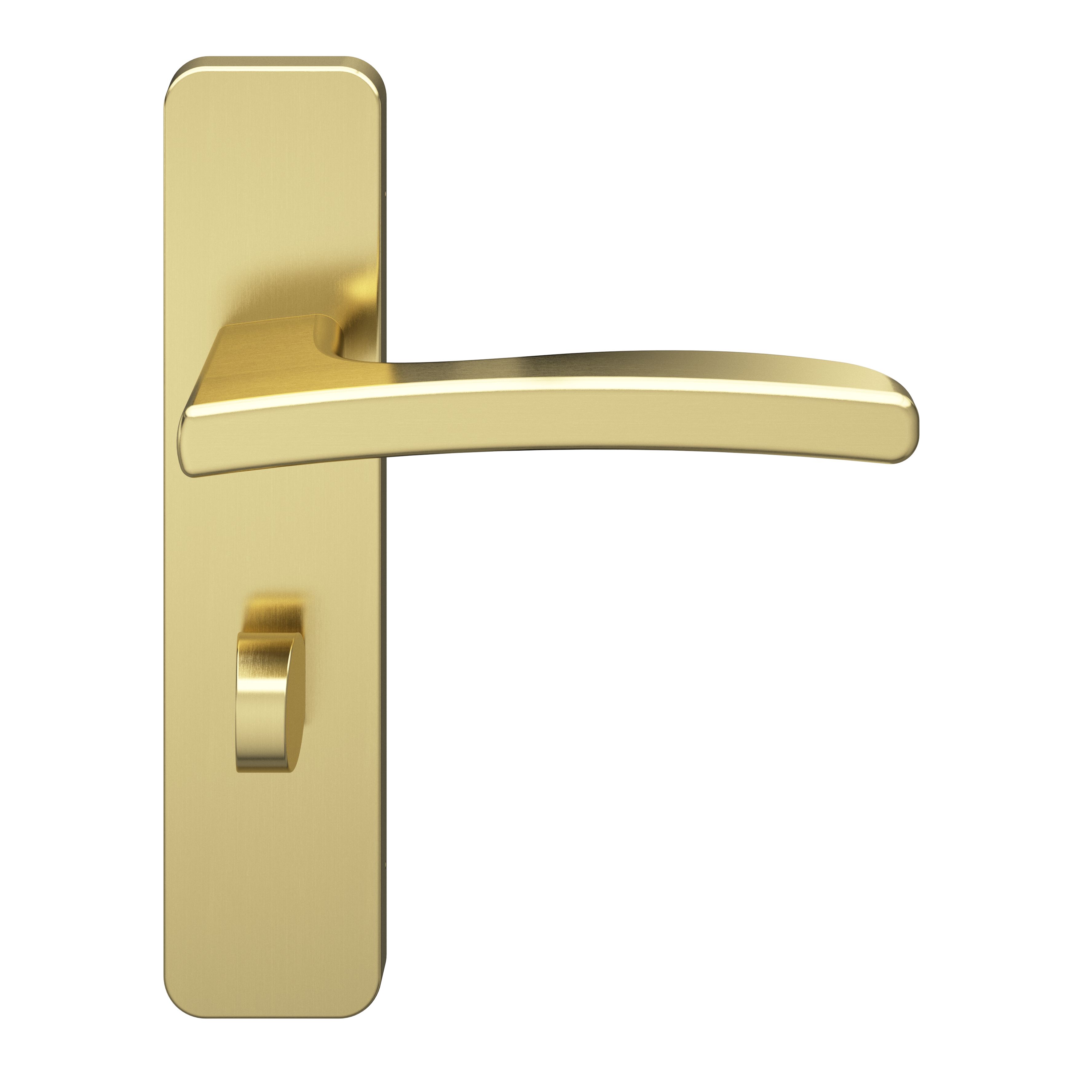 GoodHome Irvil Brushed Brass effect Round WC Door handle (L)126.5 