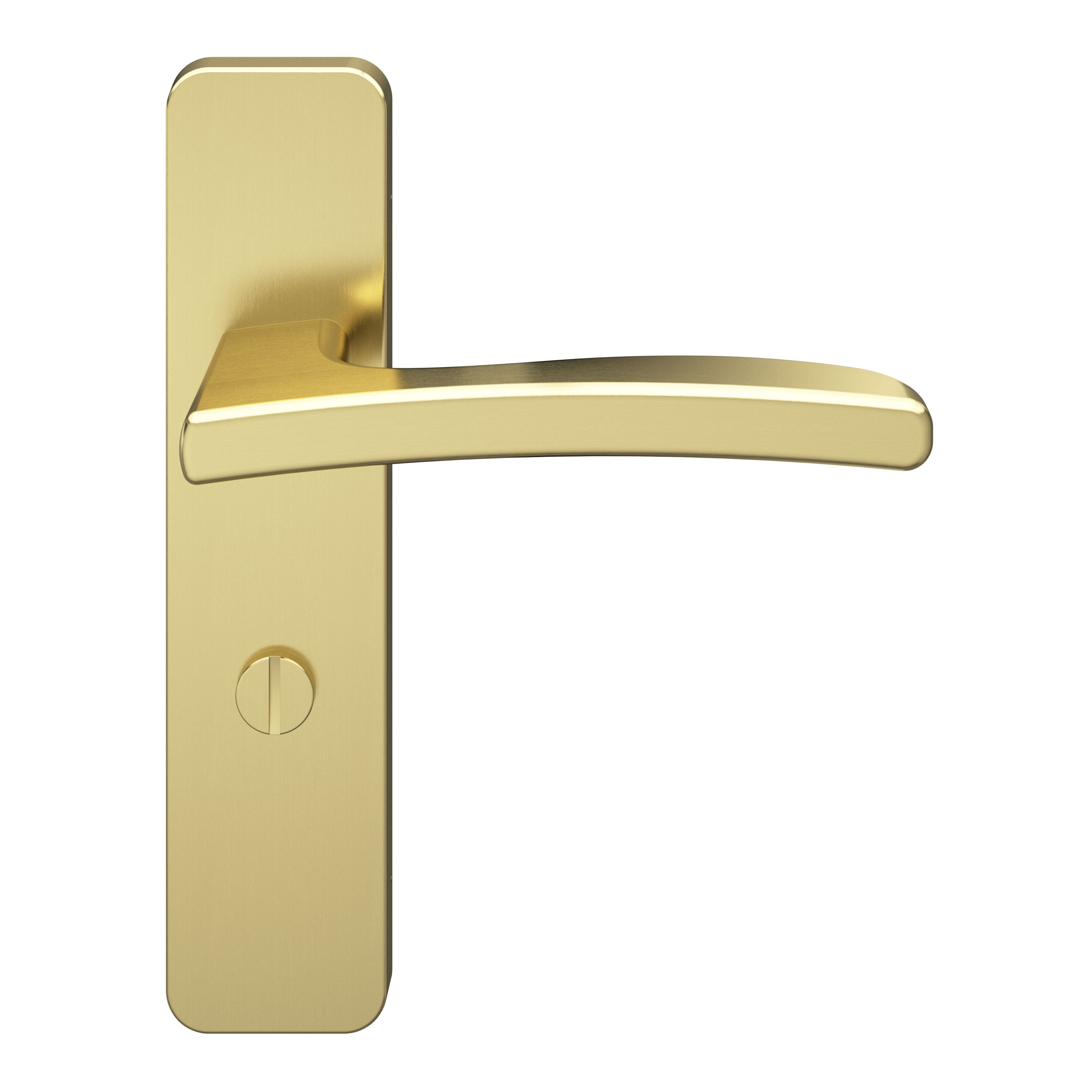 GoodHome Irvil Brushed Brass effect Round WC Door handle (L)126.5mm, Pair of 2